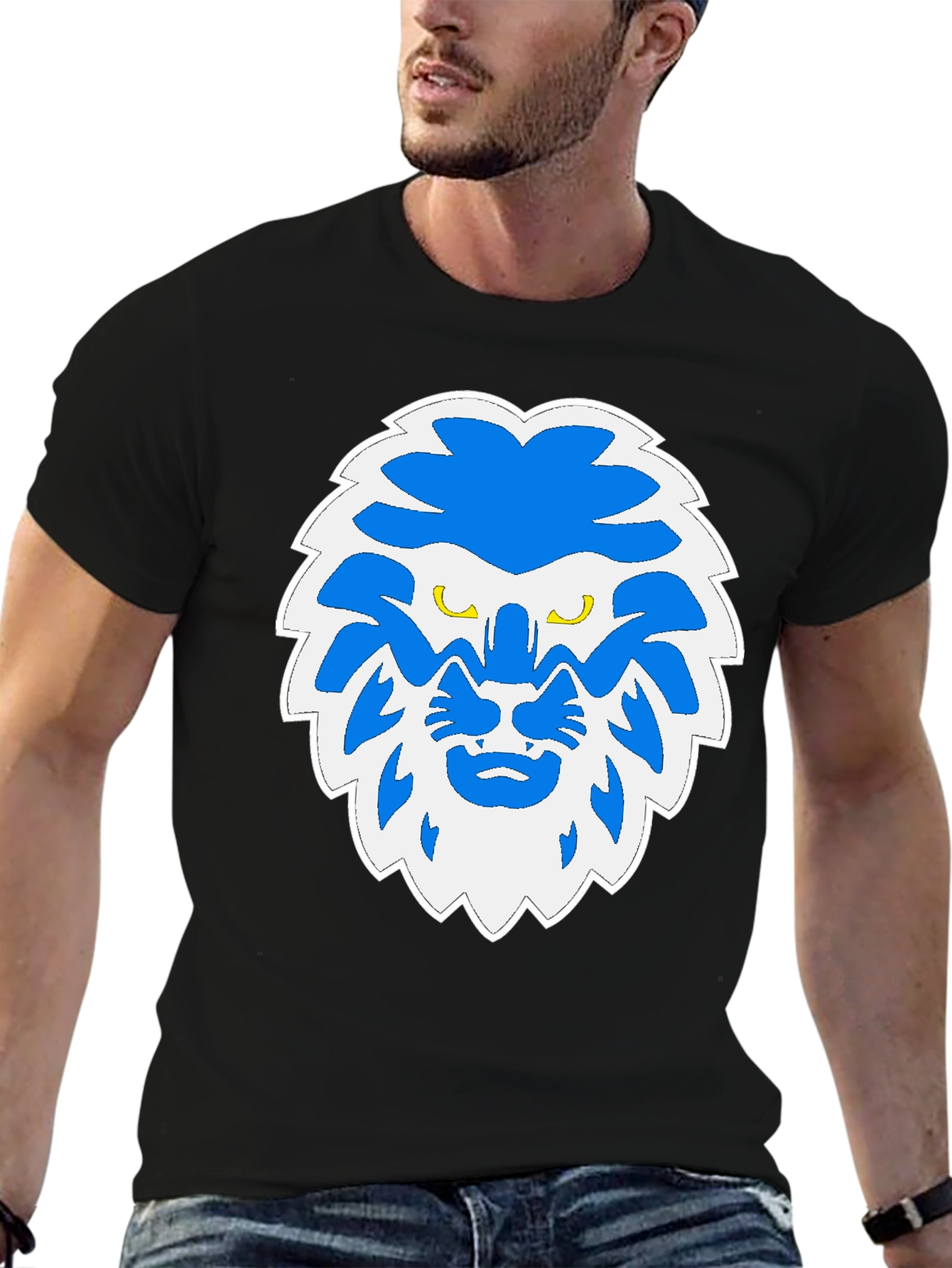 Black Lion Graphic Black T-Shirt view 6