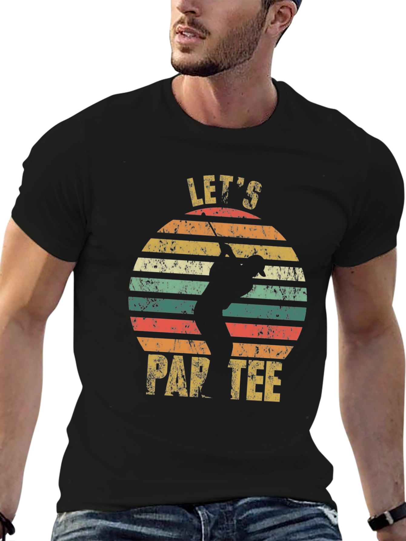 Black Let's Par Tee Golf T-Shirt view 6