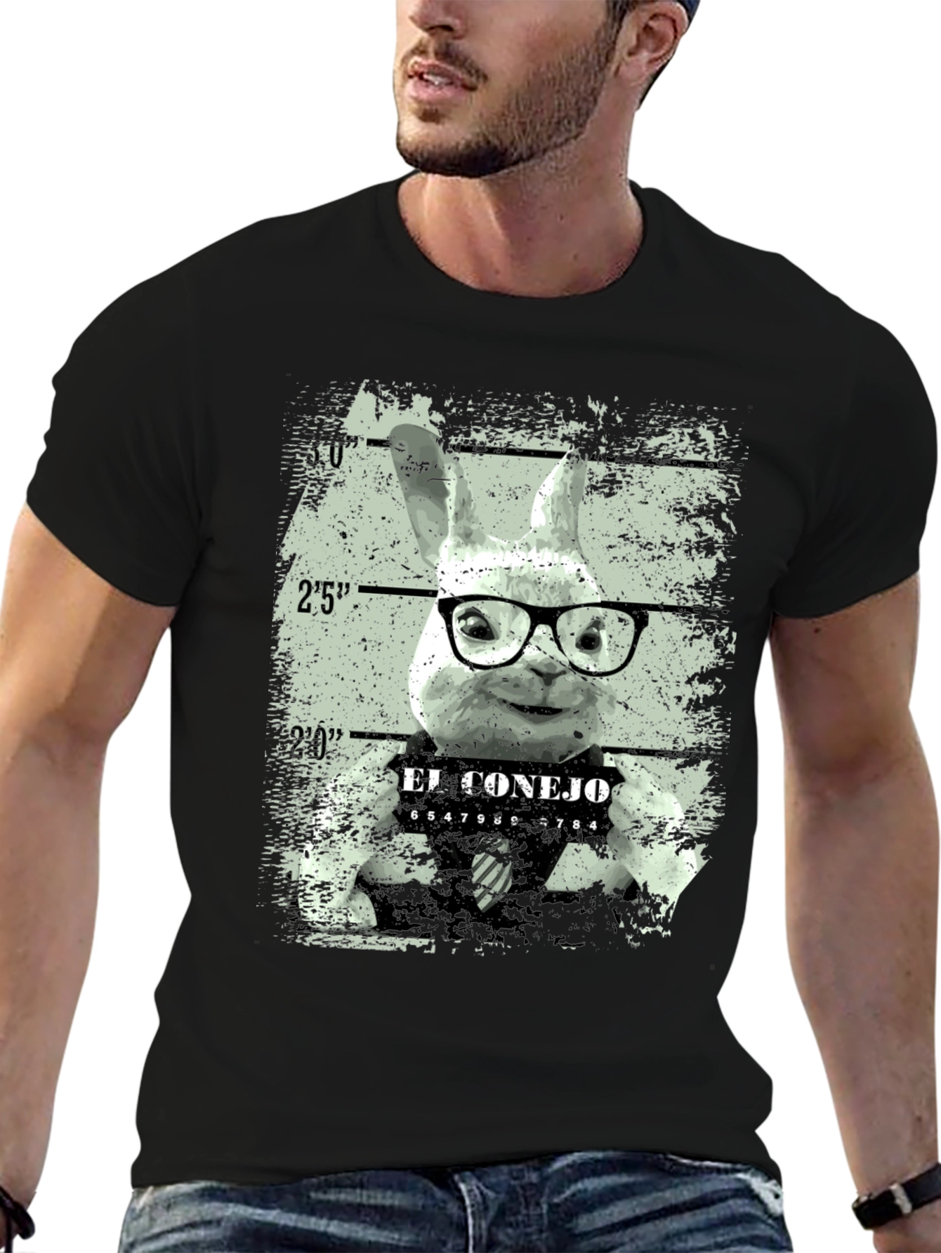 Black El Conejo Mugshot Graphic Tee view 6