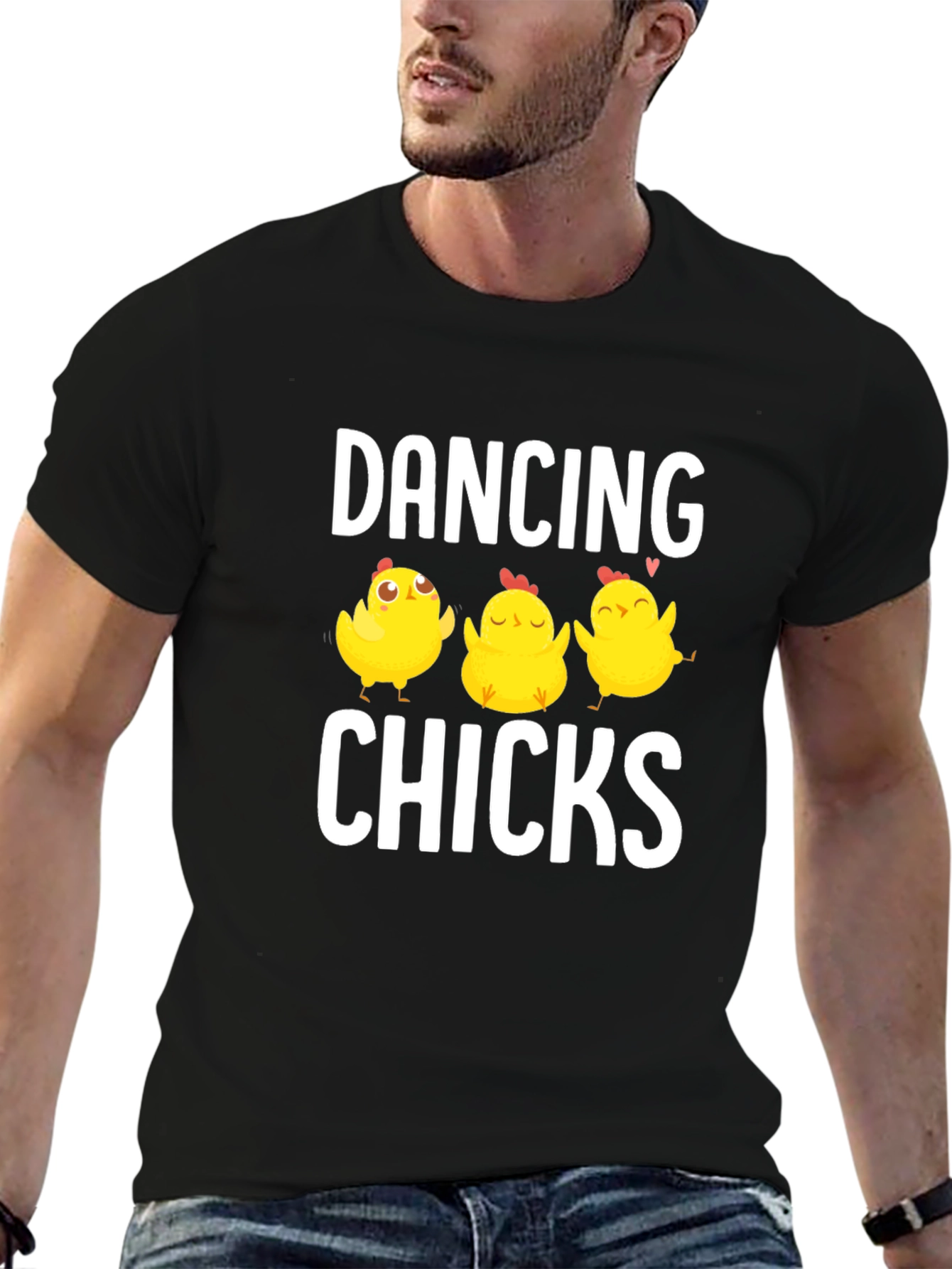 Black Dancing Chicks Graphic Tee - Black Cotton Blend view 6