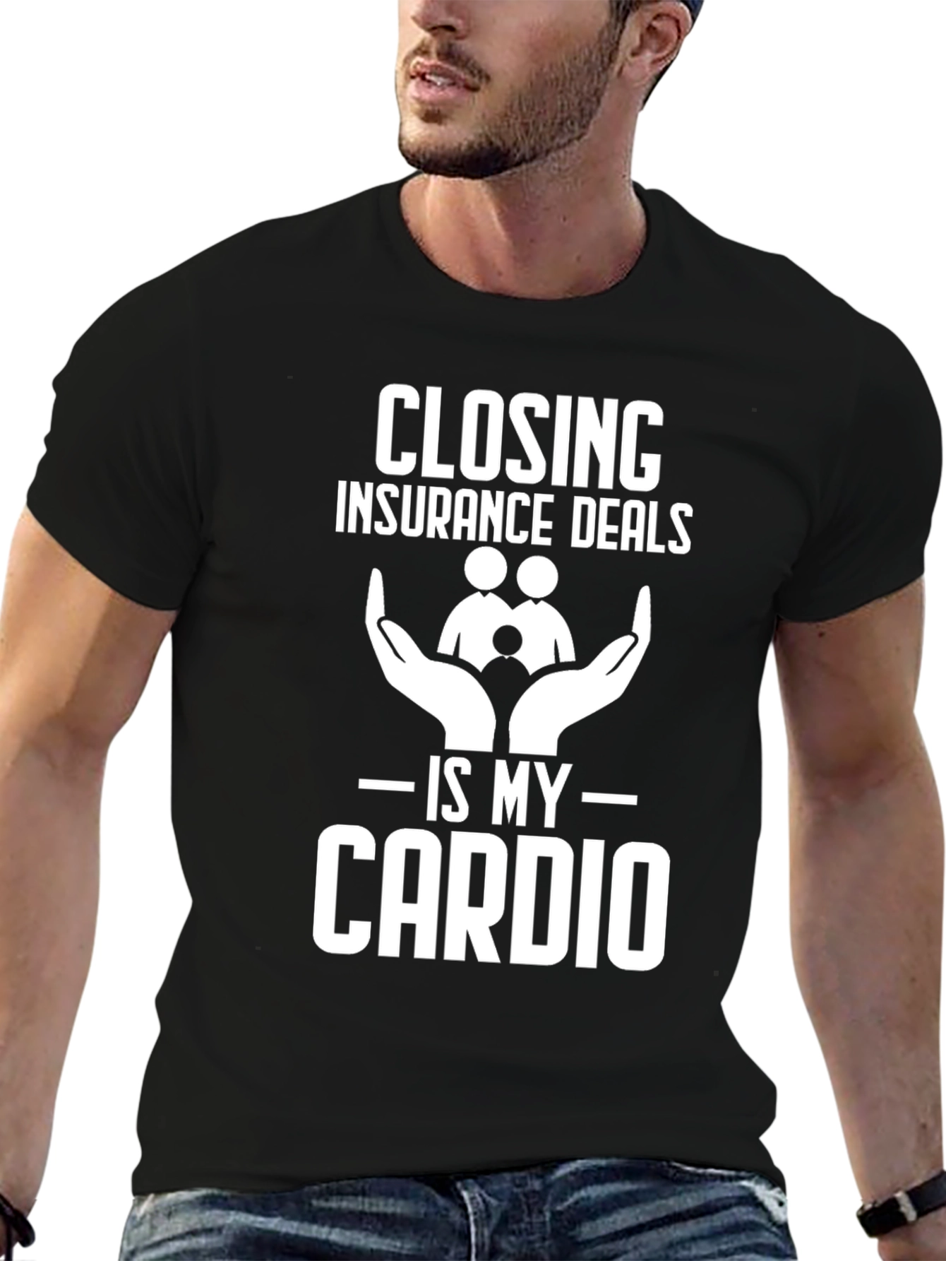 Black Closing Insurance Deals is My Cardio T-Shirt view 6