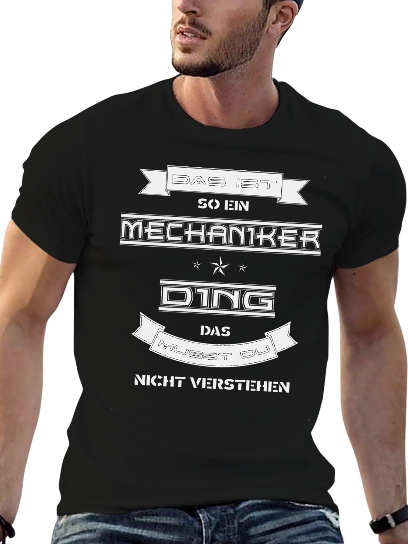 Black Mechanic T-Shirt - Funny German Slogan view 6