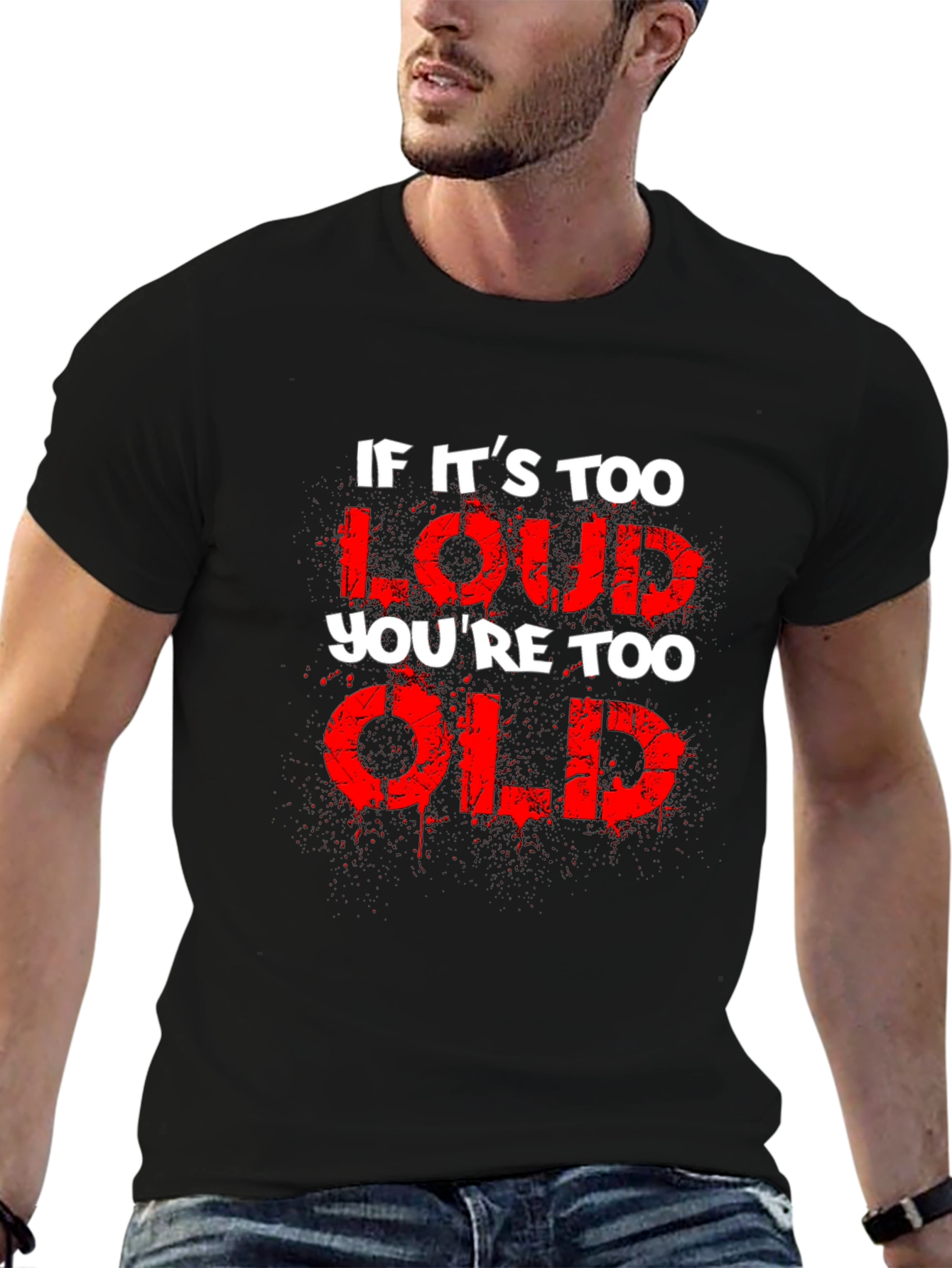 Black If It's Too Loud You're Too Old Graphic Tee view 6
