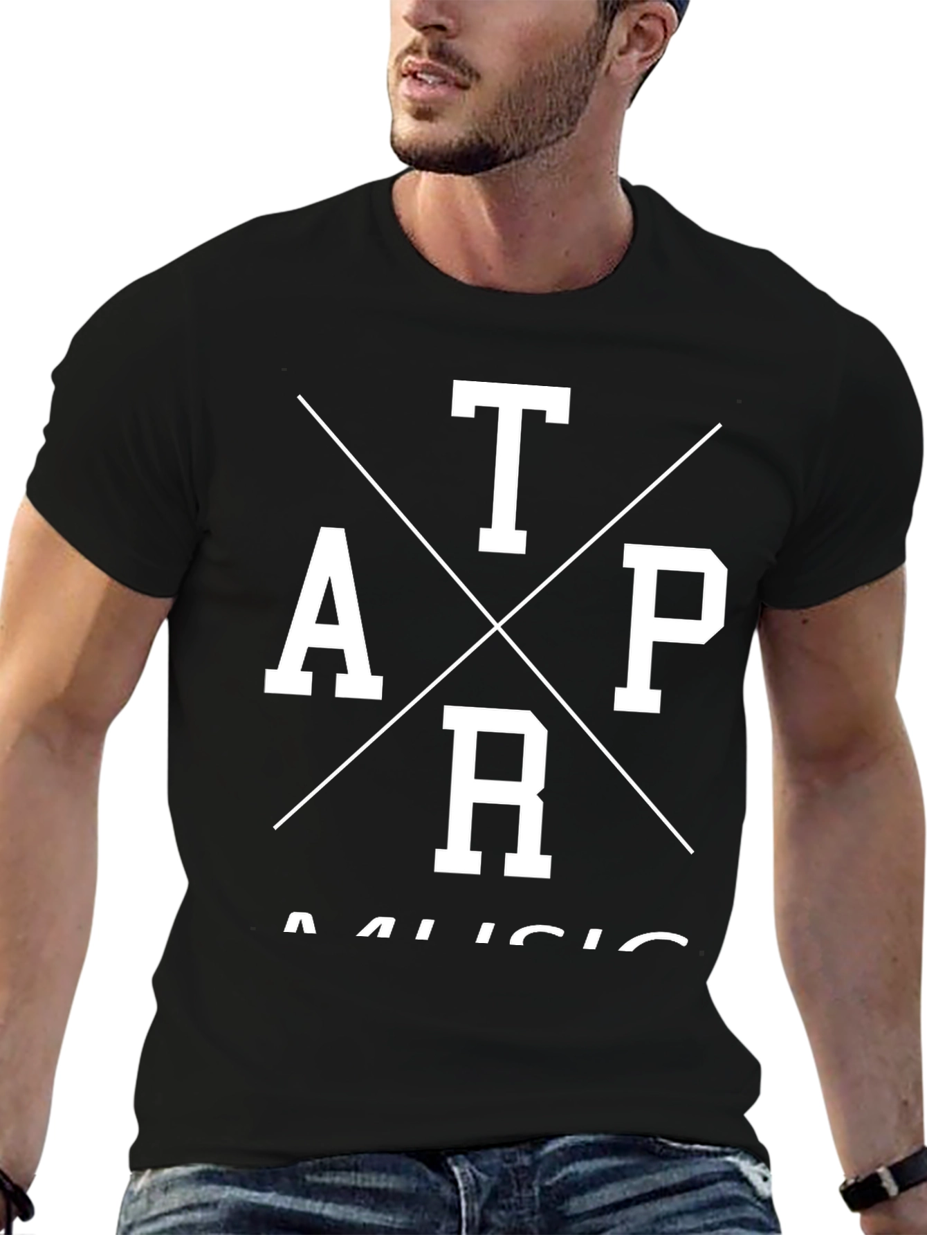 Black TAPR Music Graphic Tee - Men's Black T-Shirt view 6