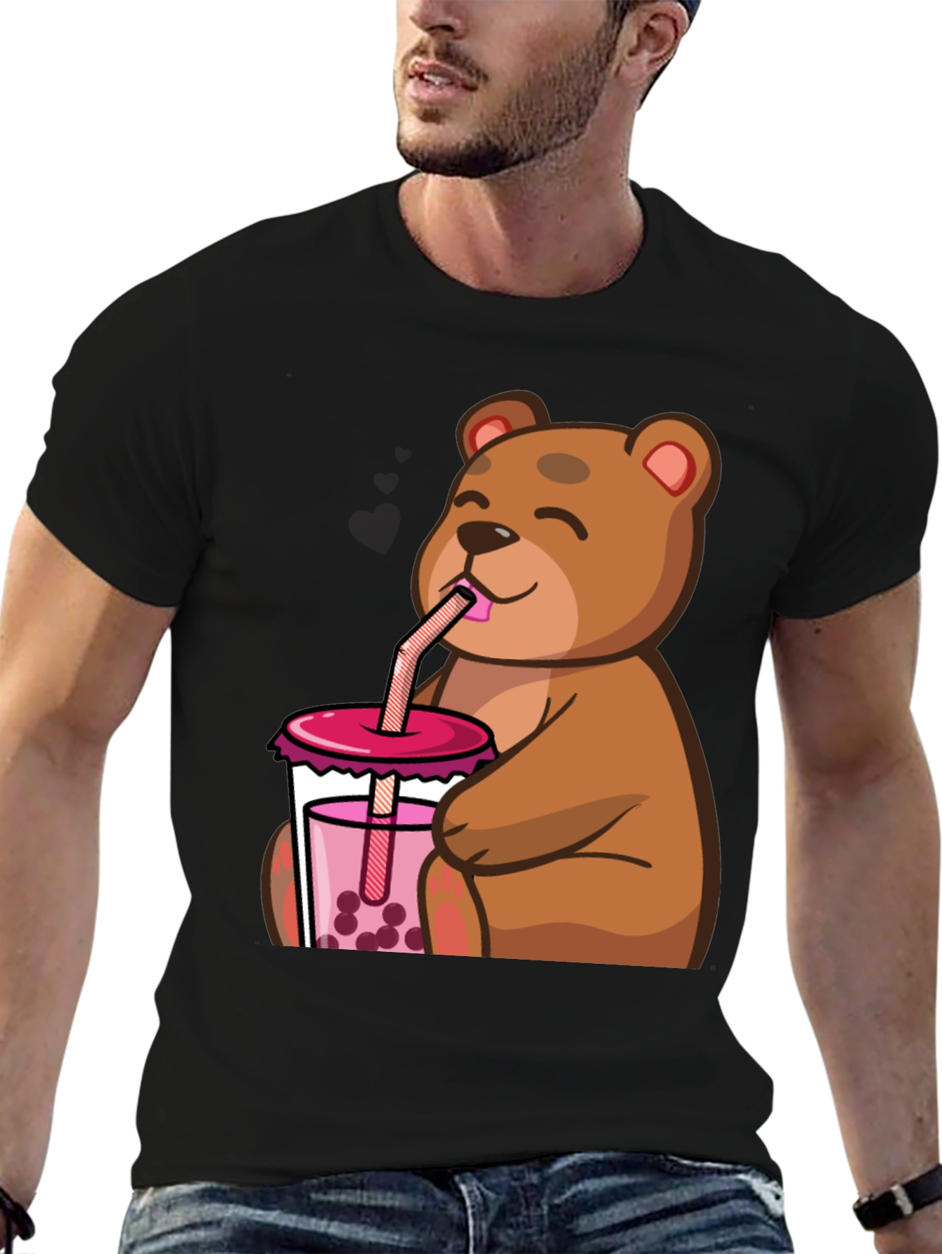 Black Bear Boba Bubble Tea T-Shirt view 6