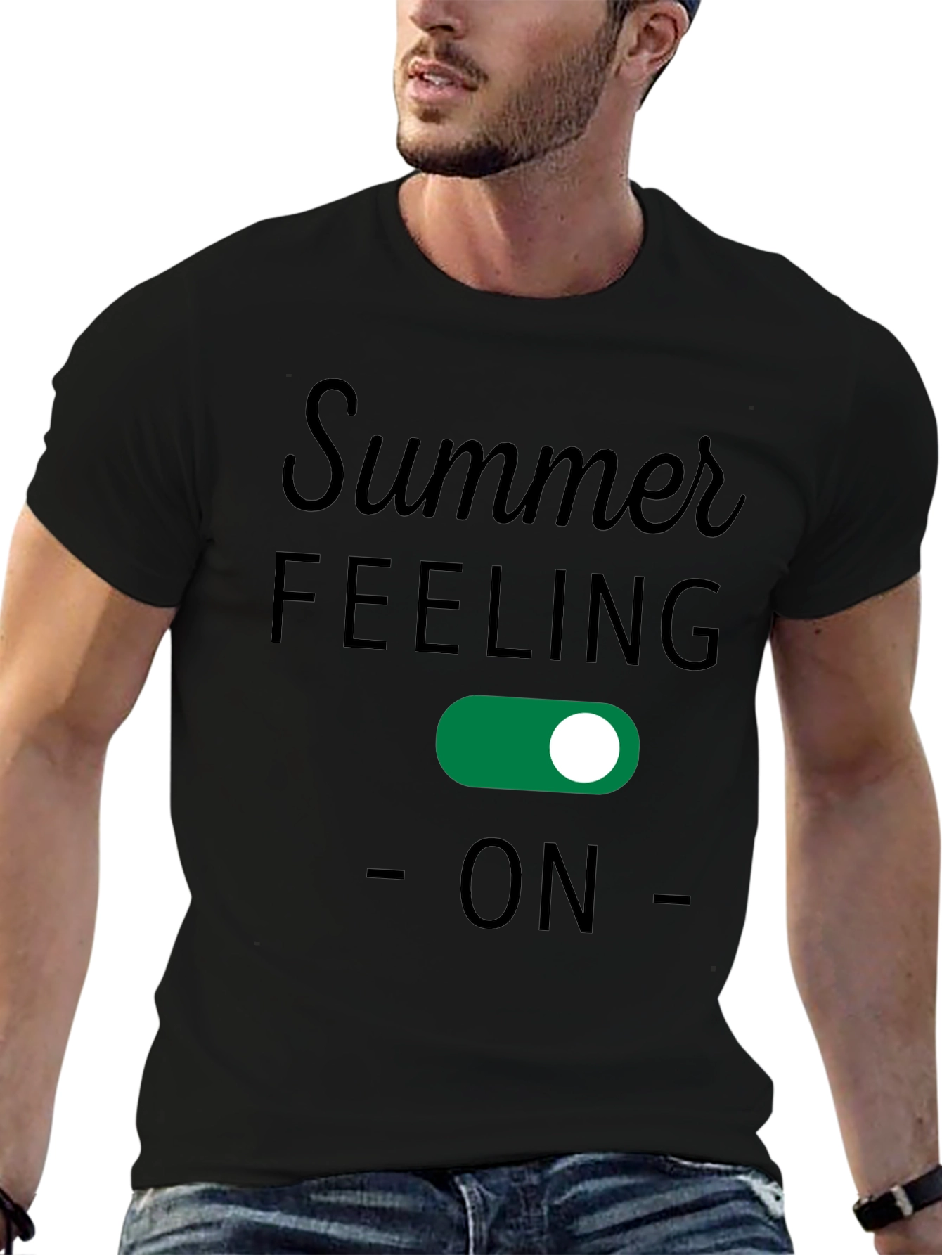 Black Summer Feeling On T-Shirt view 6