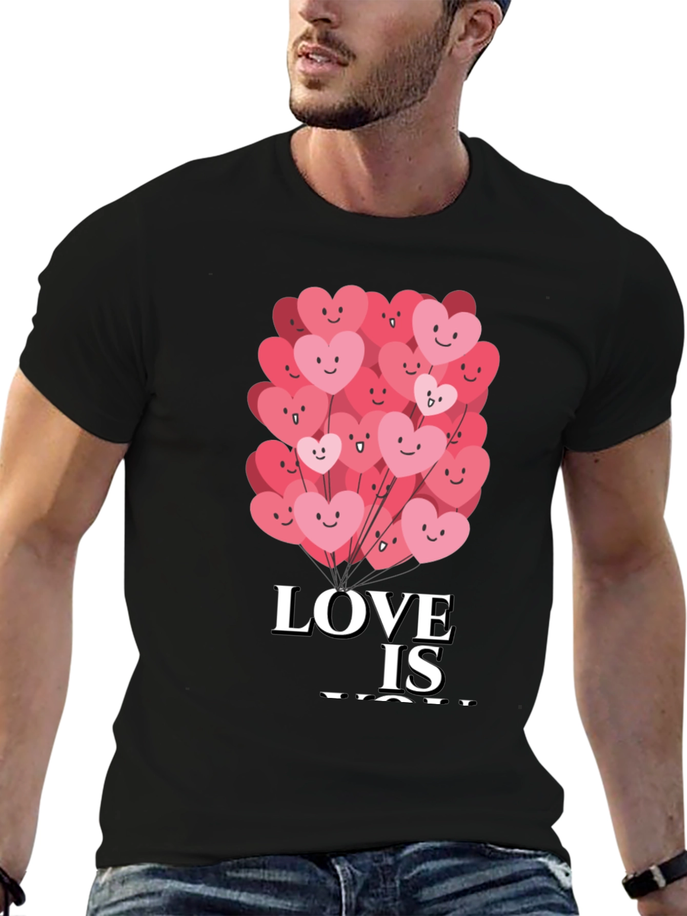 Black Love Is You Graphic Tee - Valentine's Day Shirt view 6
