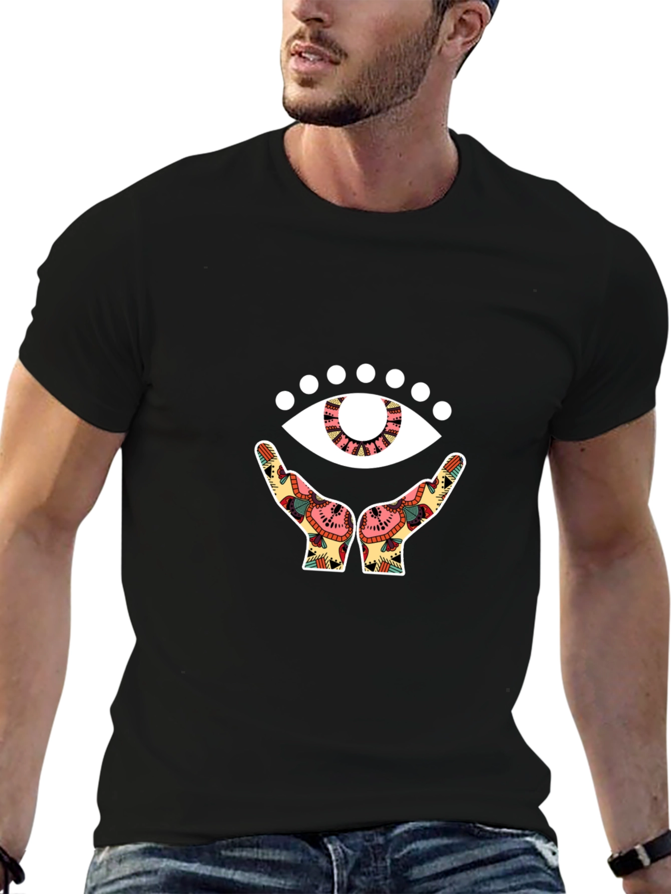 Mystic Eye Graphic Tee - Black Cotton Comfort - 6