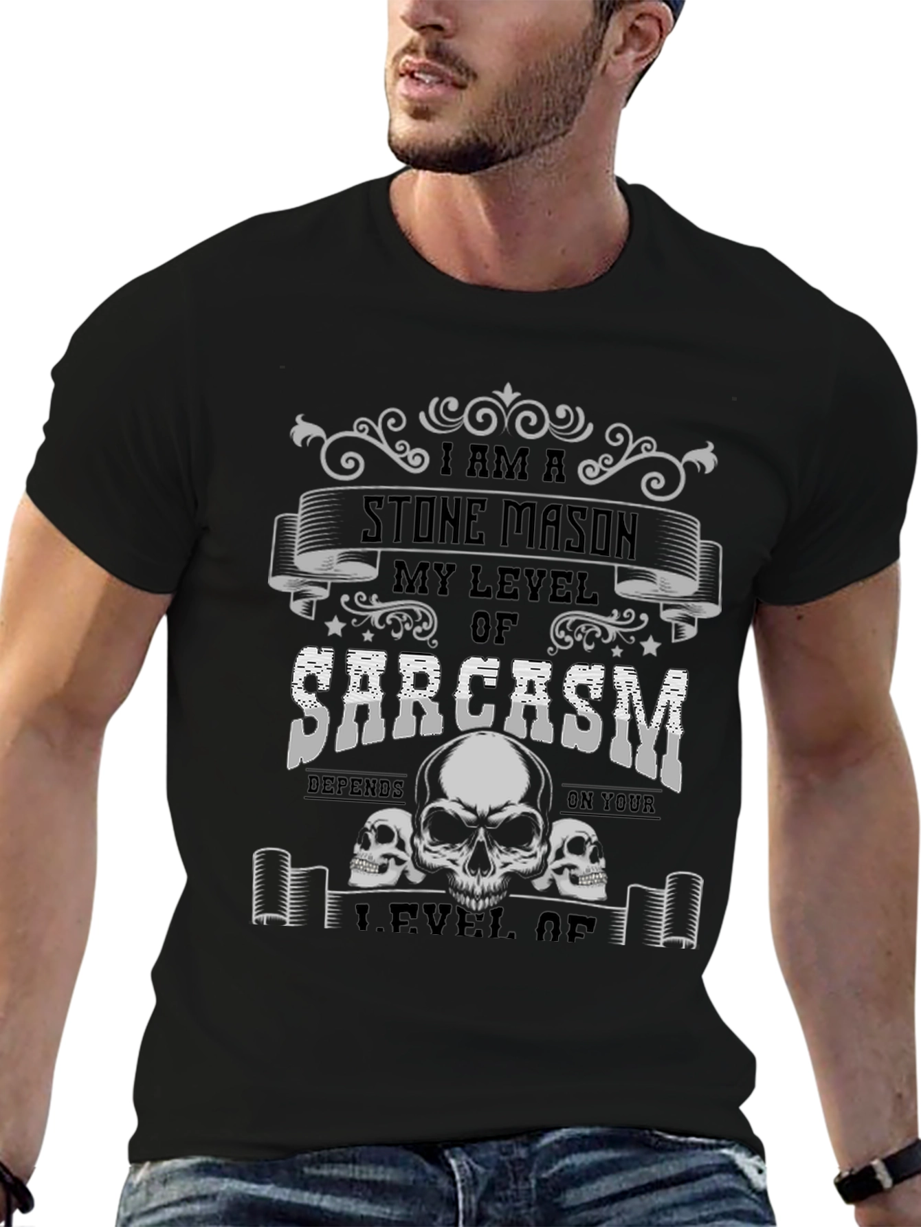 Black Stone Mason Sarcasm T-Shirt view 6