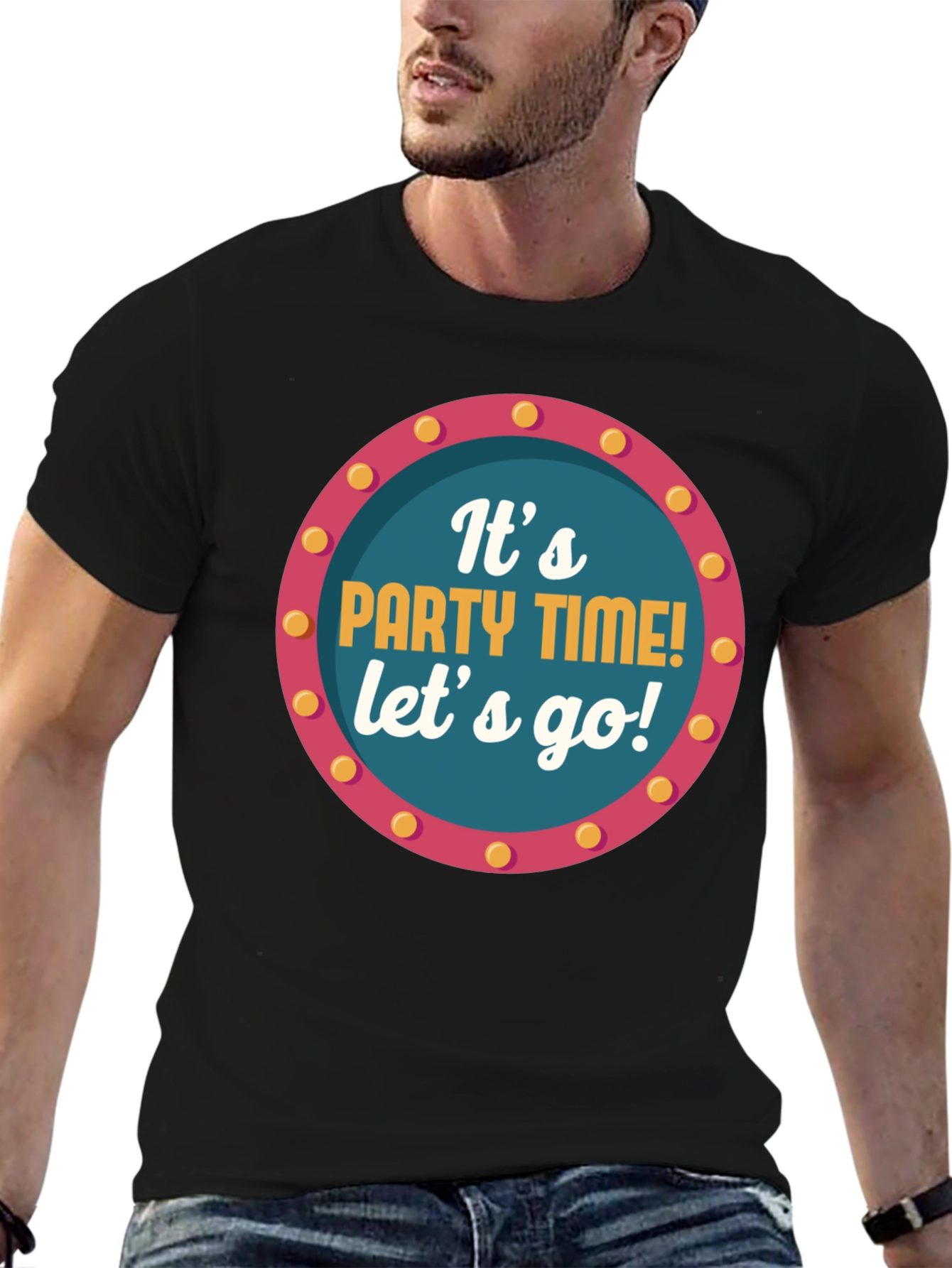 Black It's Party Time! Graphic Tee view 6