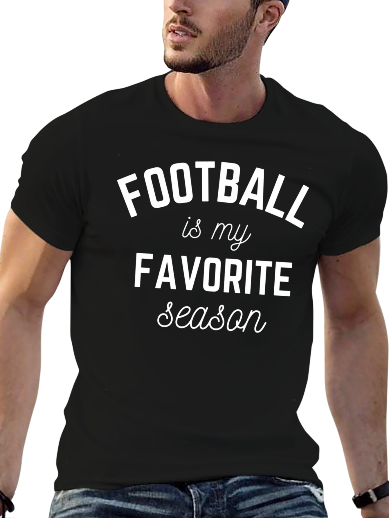 Black Football is My Favorite Season T-Shirt view 6