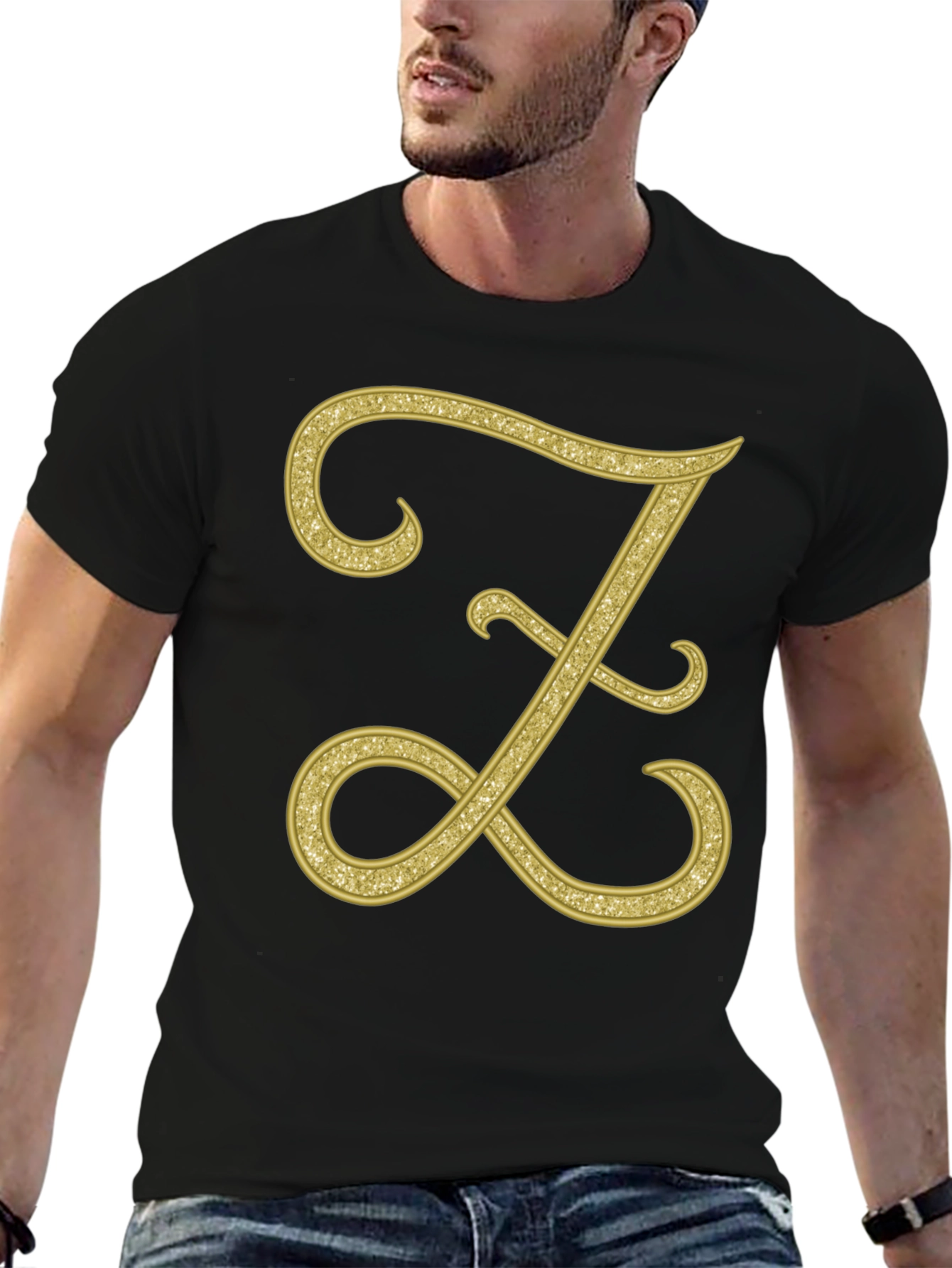 Black Elegant Letter Z T-Shirt - Stylish Initial Tee view 6