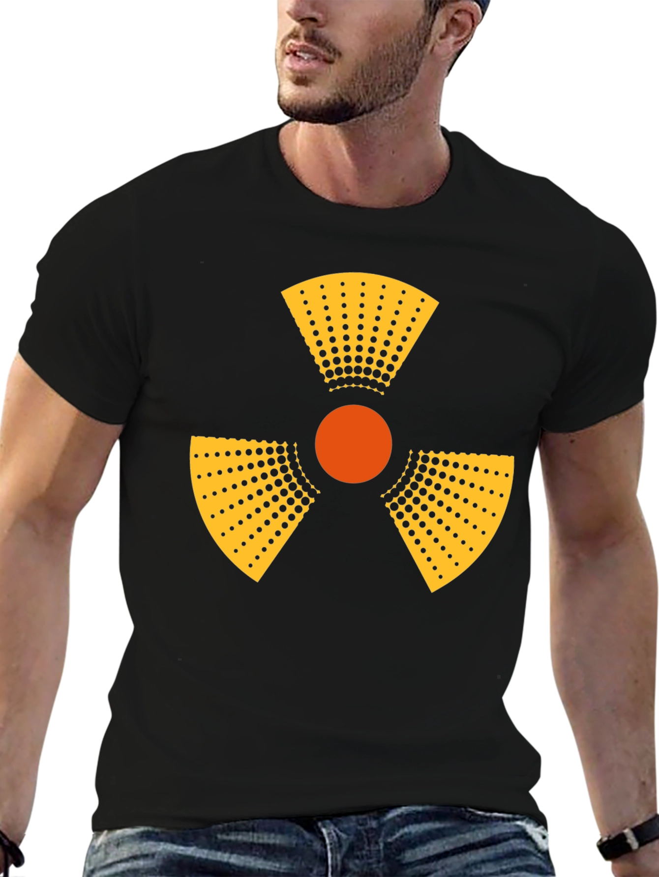 Black Radioactive Symbol Graphic Tee - Mens Black T-Shirt view 6