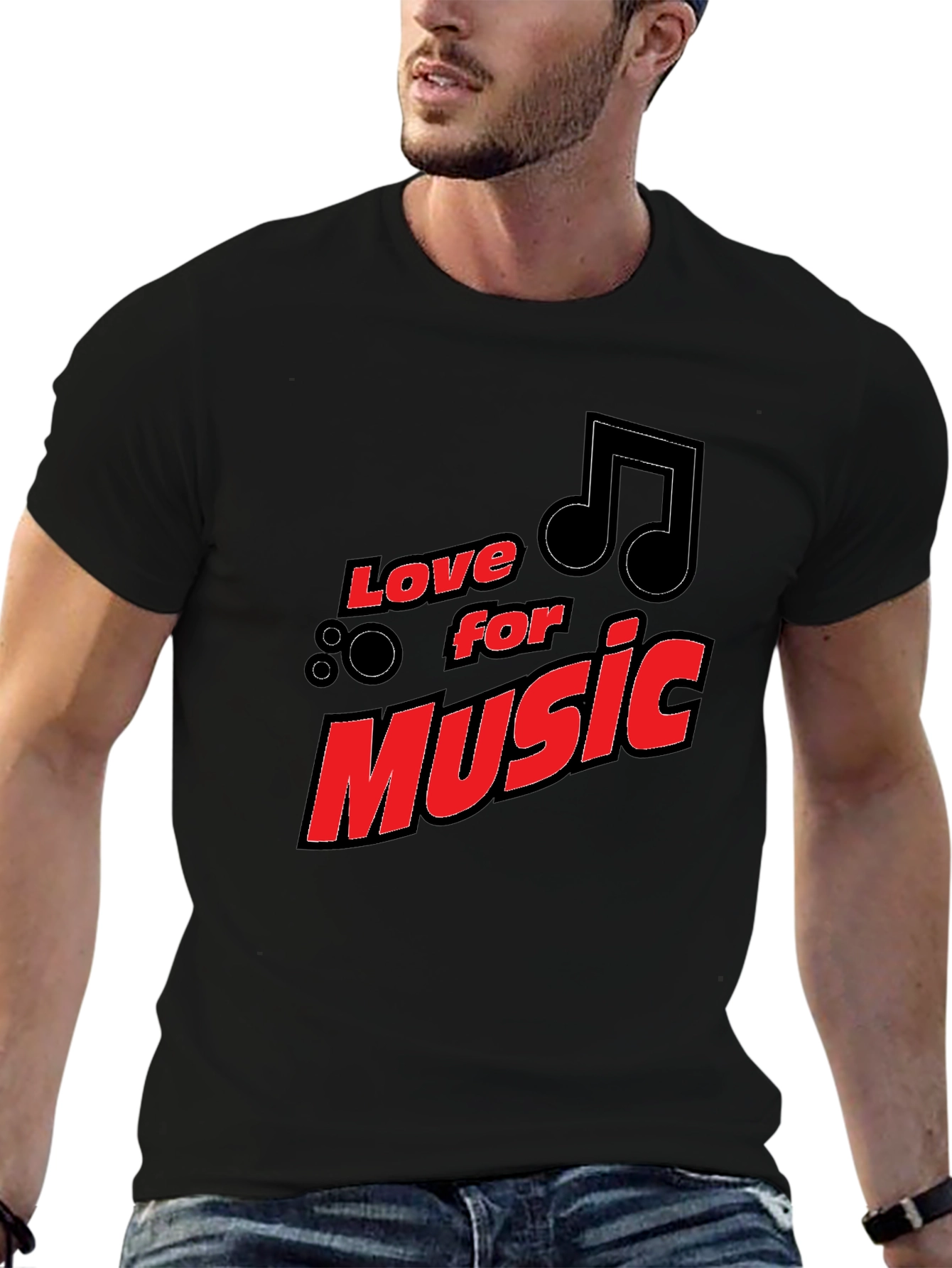Black Love for Music Black Graphic Tee view 6