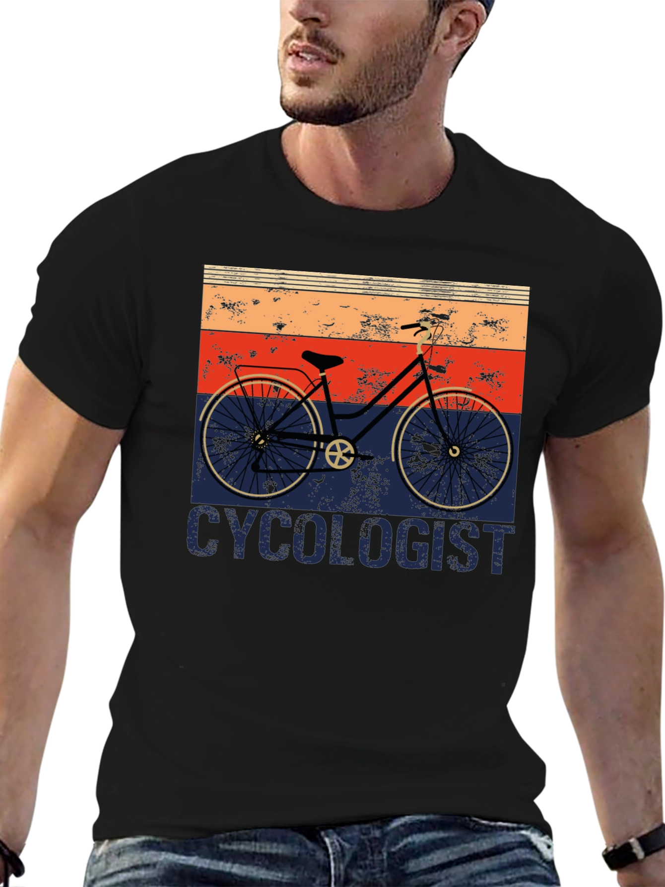 Black Cycologist Retro Cycling T-Shirt view 6