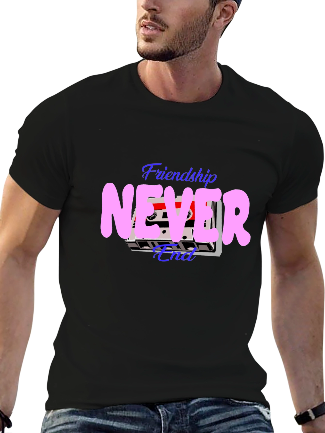 Black Friendship Never End T-Shirt view 6