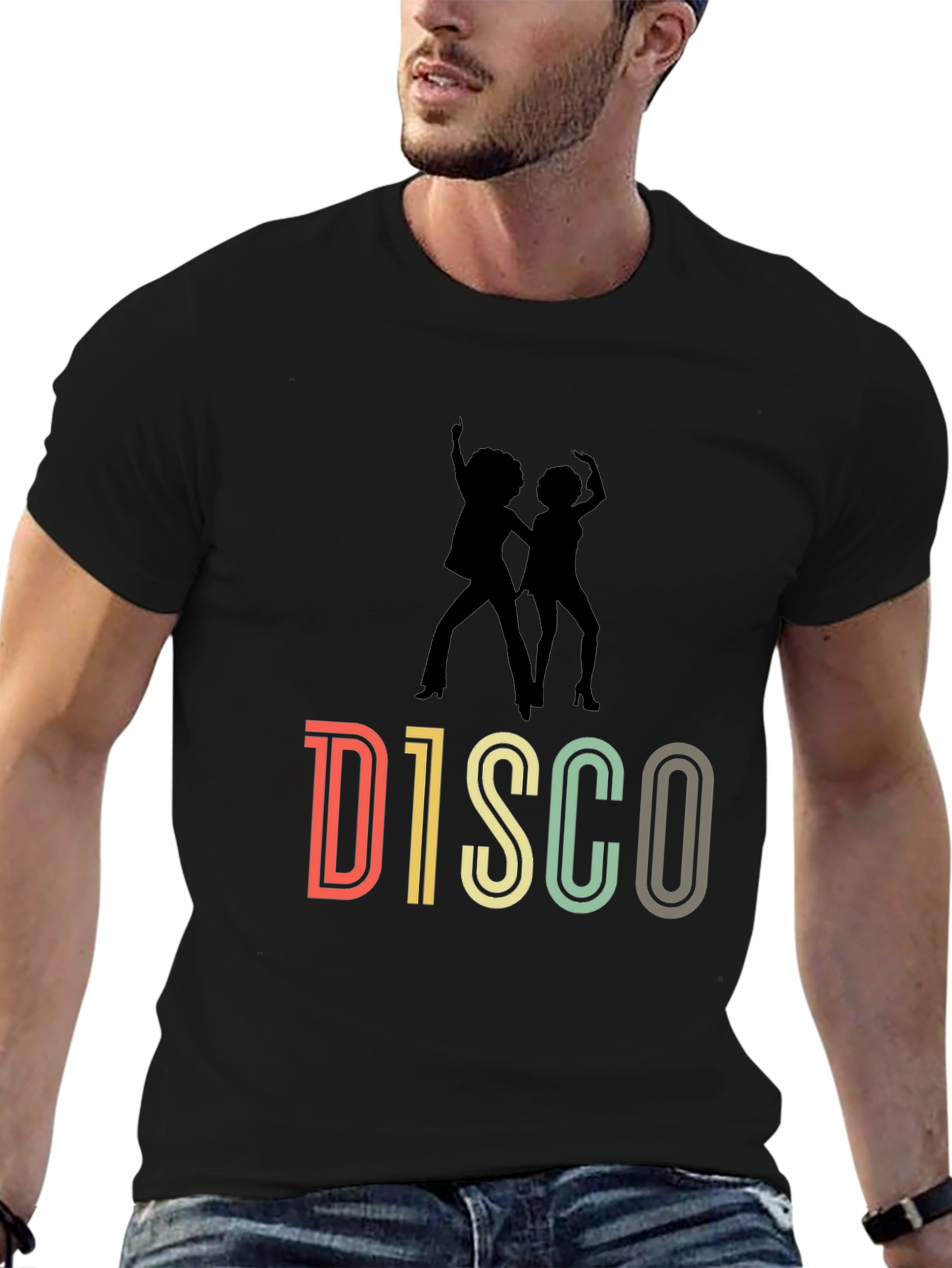 Black Retro Disco T-Shirt - Vintage Dance Design view 6