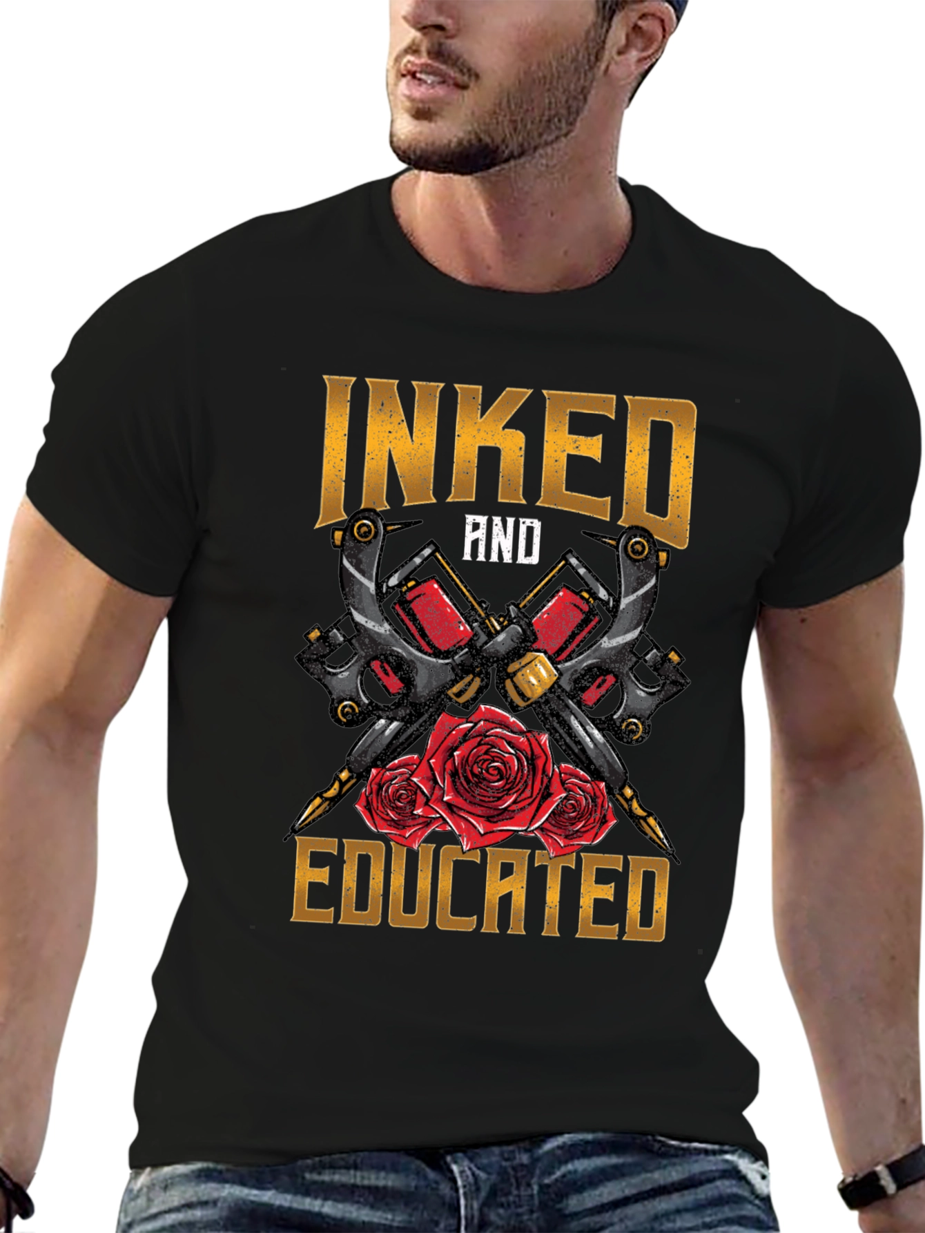 Black Inked and Educated Tattoo Artist T-Shirt view 6