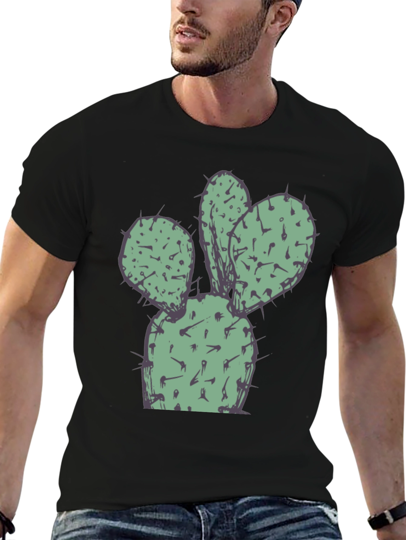 Black Cactus Graphic Tee - Soft & Stylish! view 6