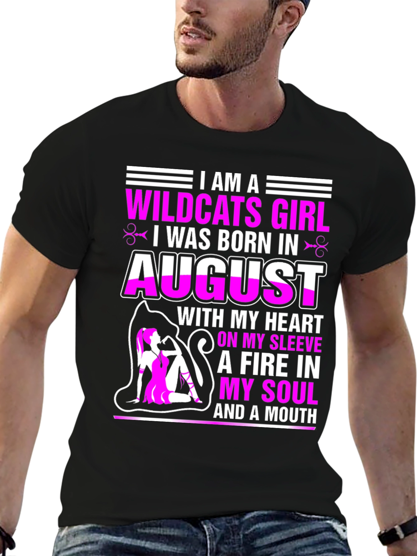 Wildcats Girl August Birthday T-Shirt - 6