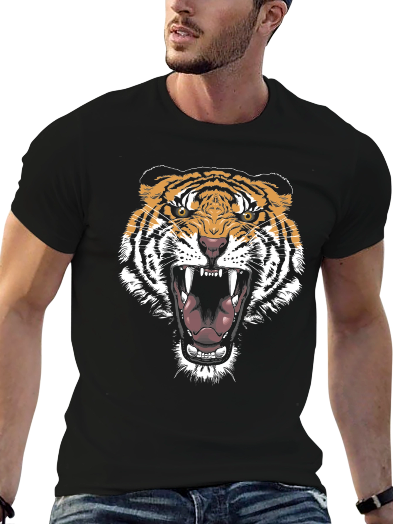 Black Black Tiger Graphic Tee view 6