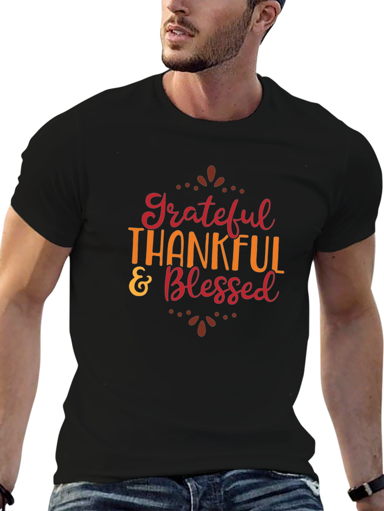 Black Grateful Thankful & Blessed T-Shirt view 6