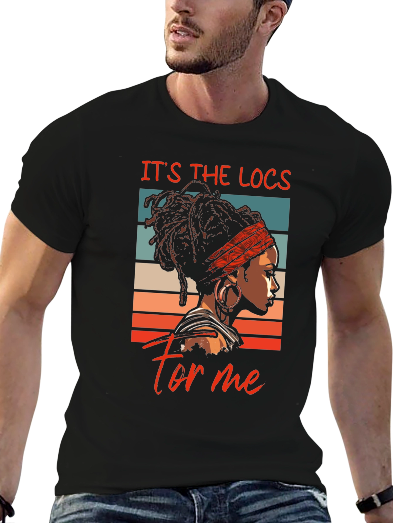Black It's The Locs For Me Black T-Shirt view 6