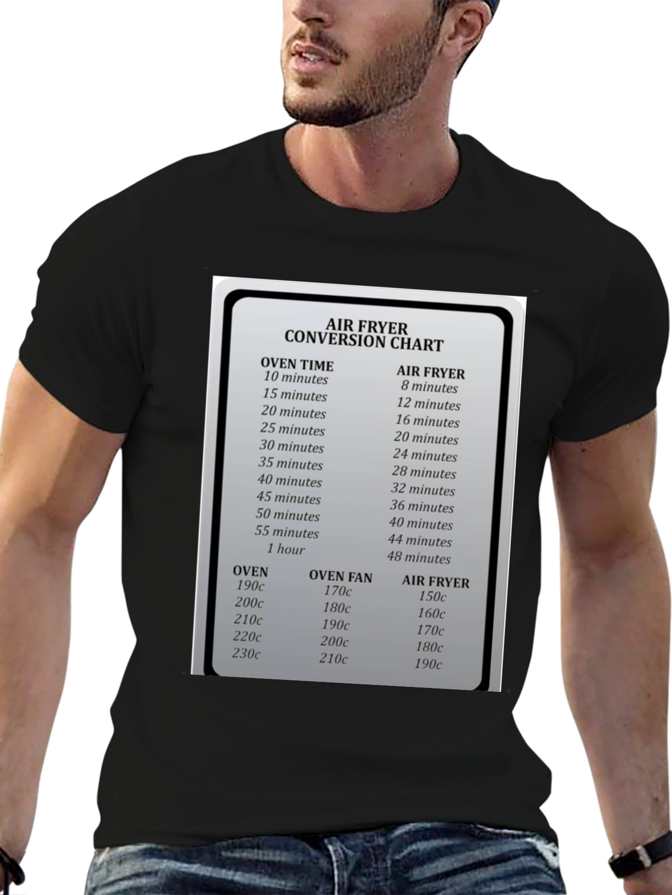 Air Fryer Conversion Chart Graphic T-Shirt - 6