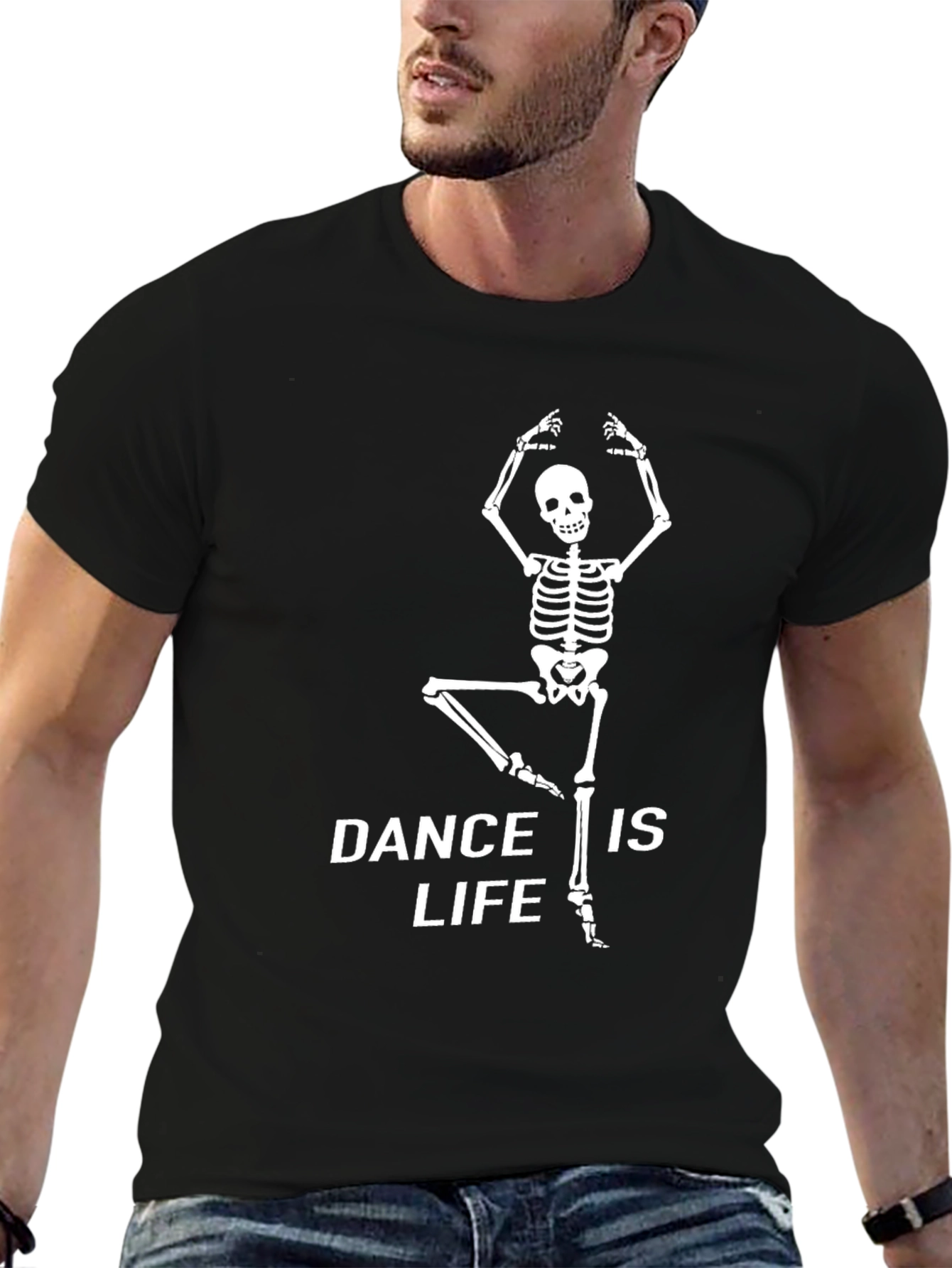 Black Dance is Life Skeleton T-Shirt - Black Cotton Tee view 6