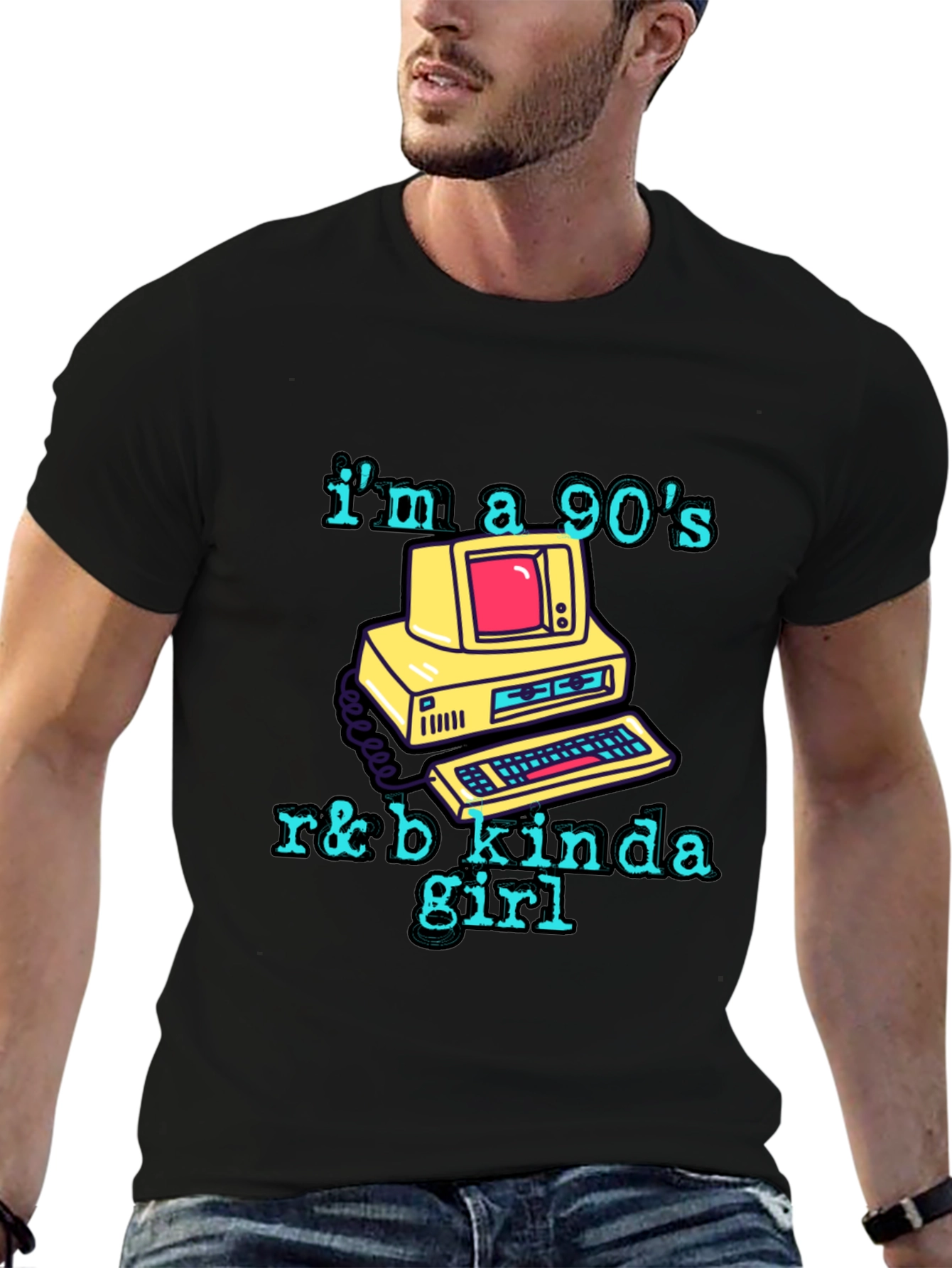 Black Retro 90's R&B Kinda Girl Graphic Tee view 6