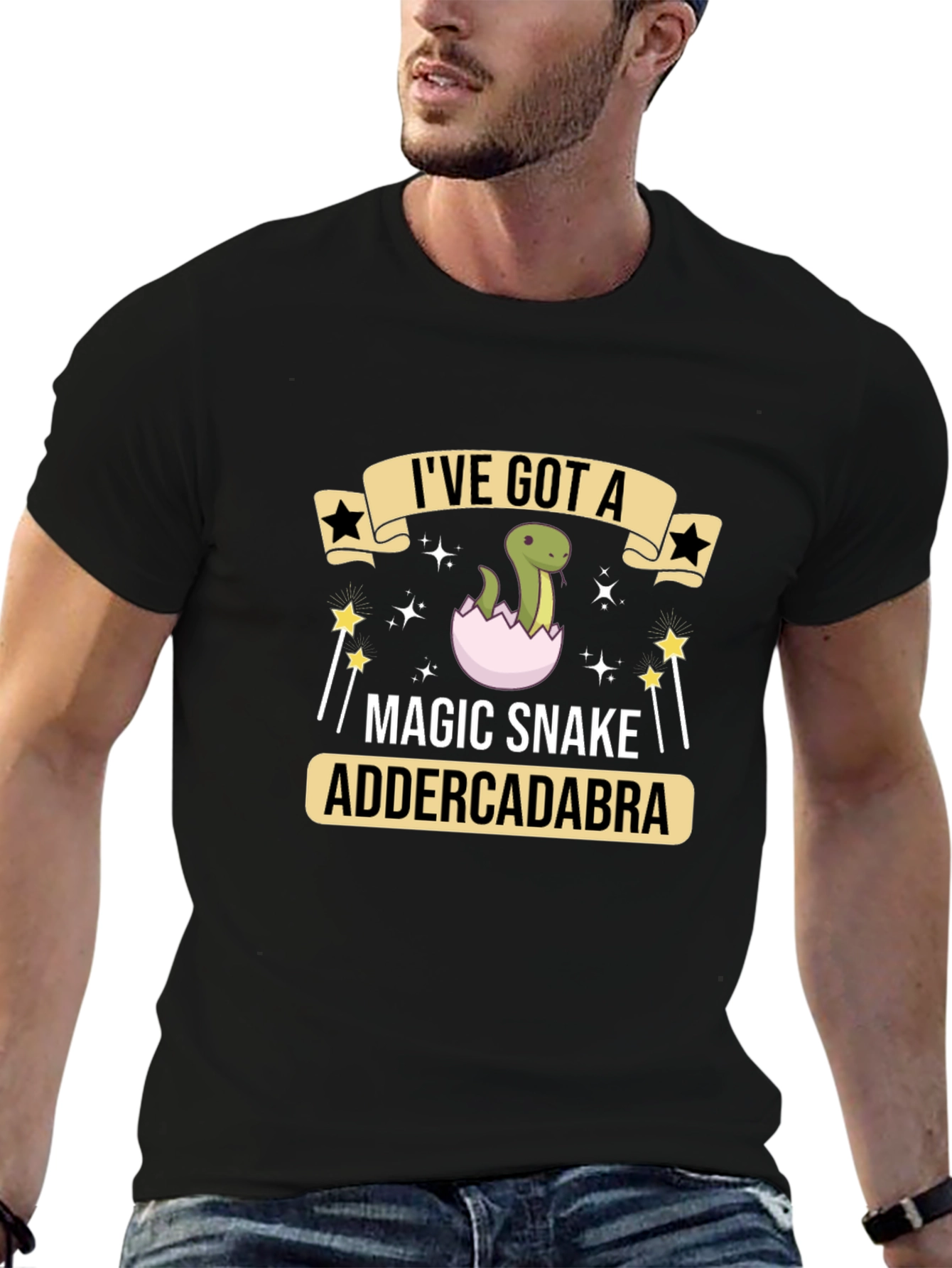 Black Magic Snake T-Shirt - Addercadabra Design view 6