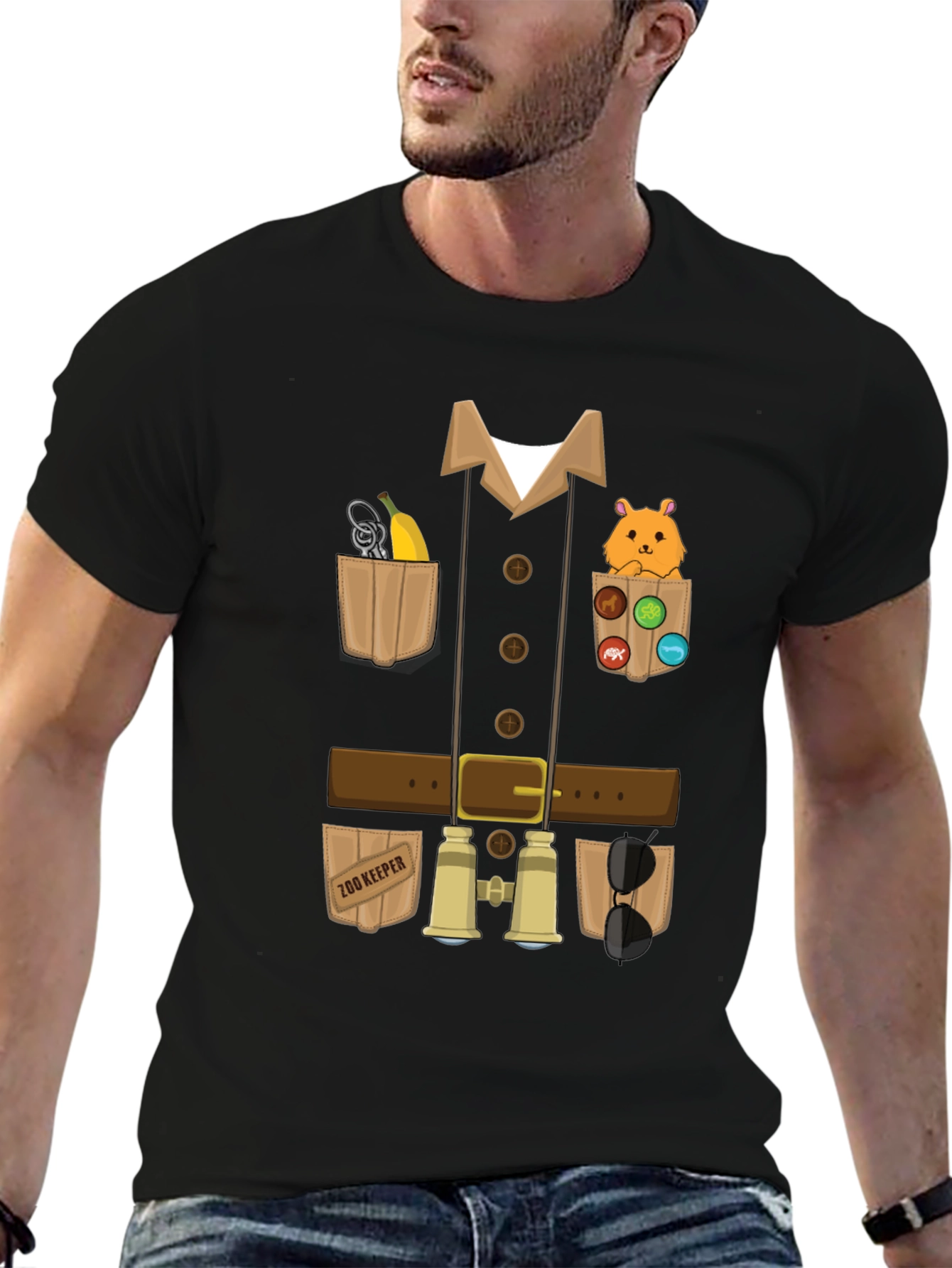Black Zoo Keeper Costume T-Shirt view 6