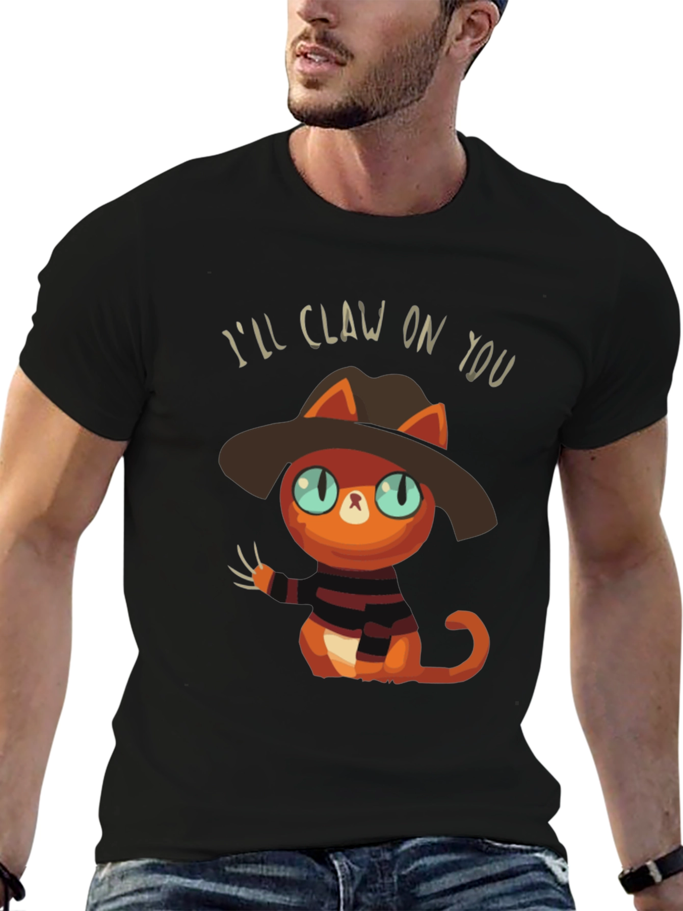 Black I'll Claw On You Cat Graphic Tee view 6