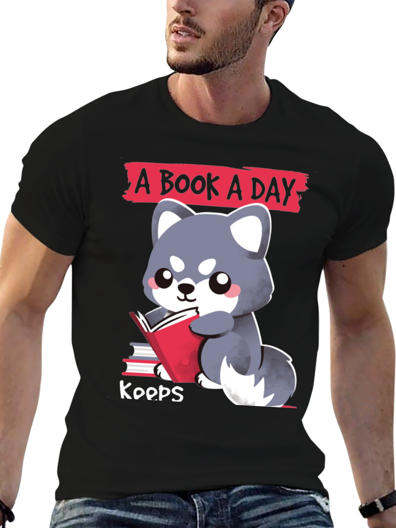 Black A Book A Day Koops T-Shirt view 6