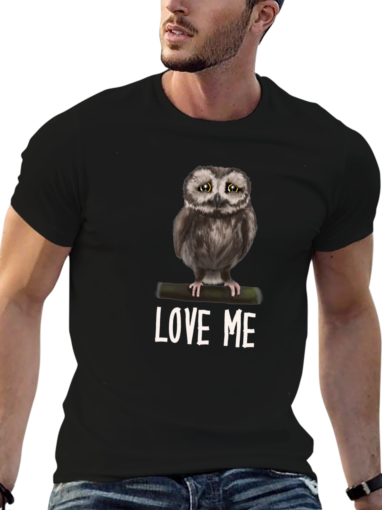 Black Owl Love Me Graphic T-Shirt view 6