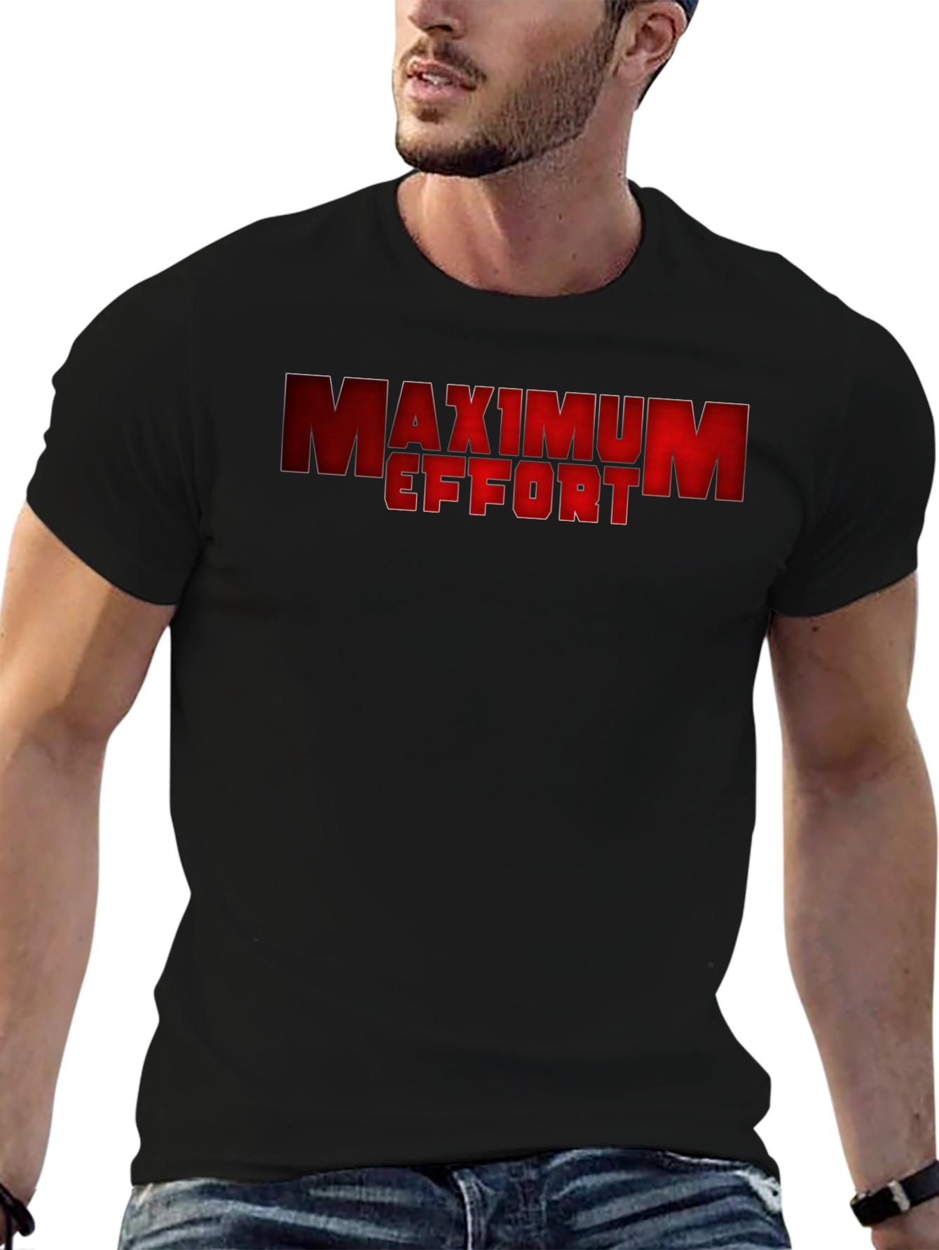 Black Maximum Effort Graphic T-Shirt - Stylish & Comfortable view 6