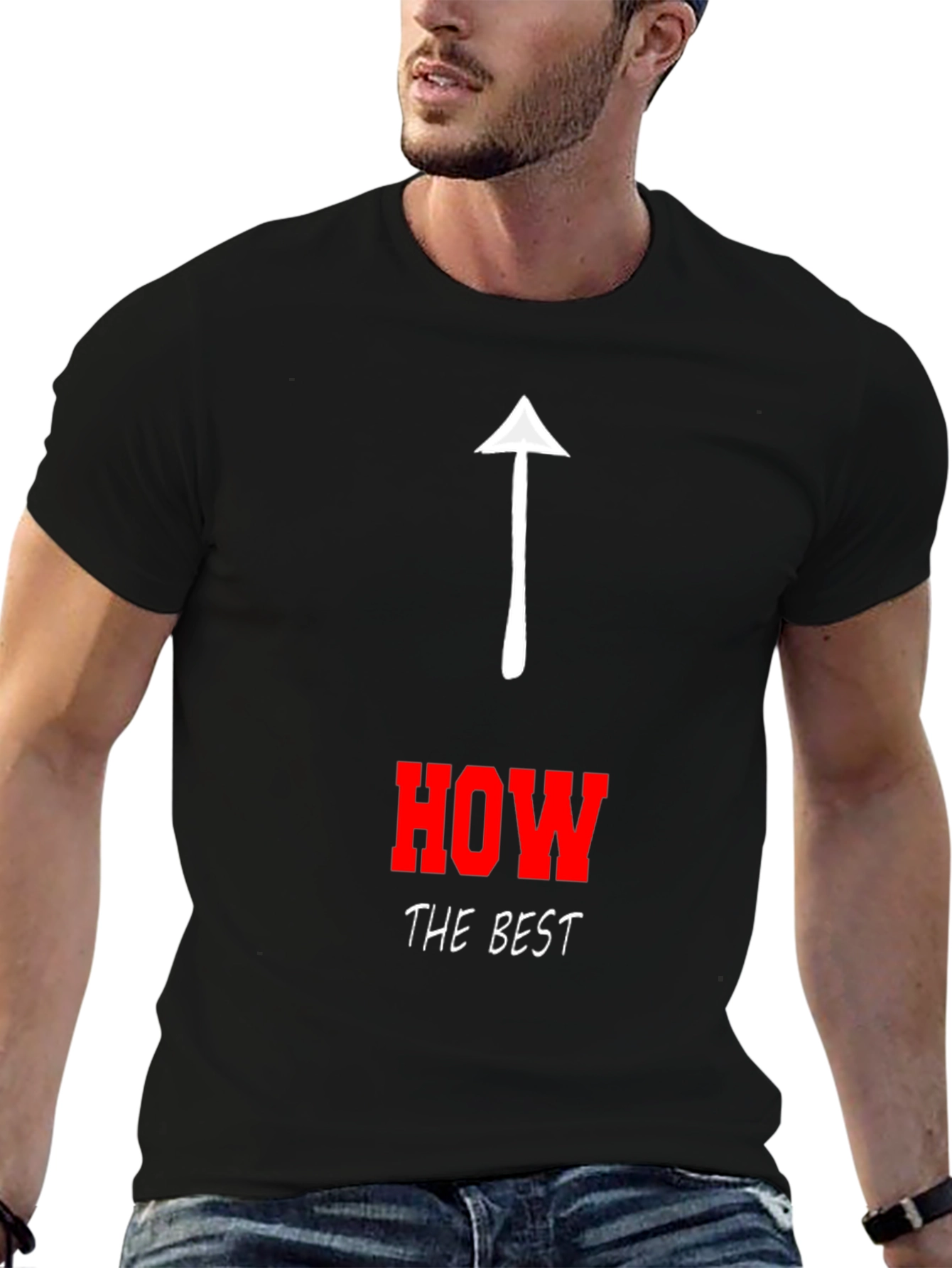 Black Humorous "How's the Best" Graphic Tee view 6
