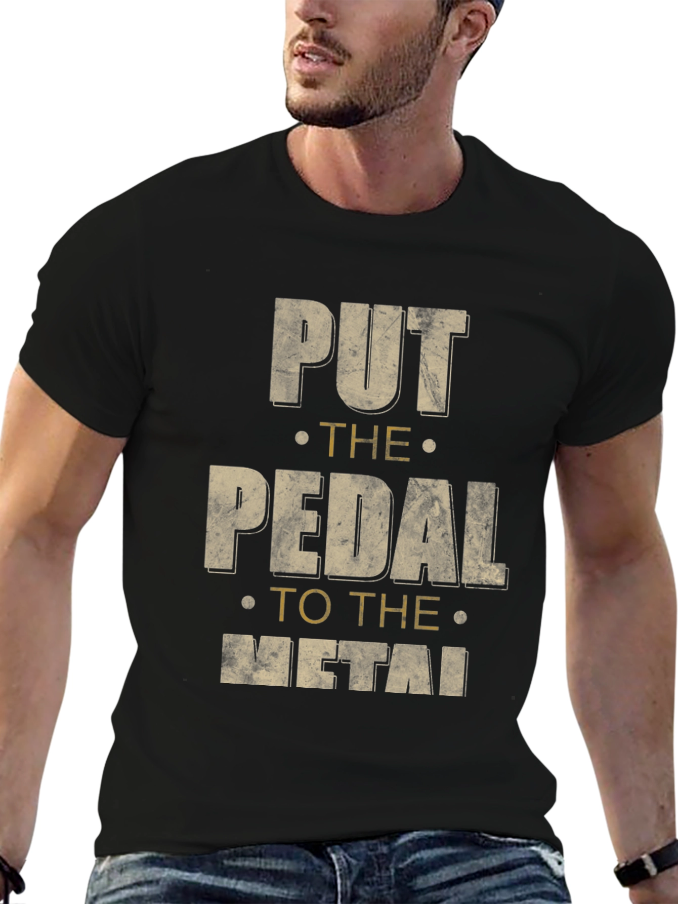 Black Put the Pedal to the Metal Graphic Tee view 6