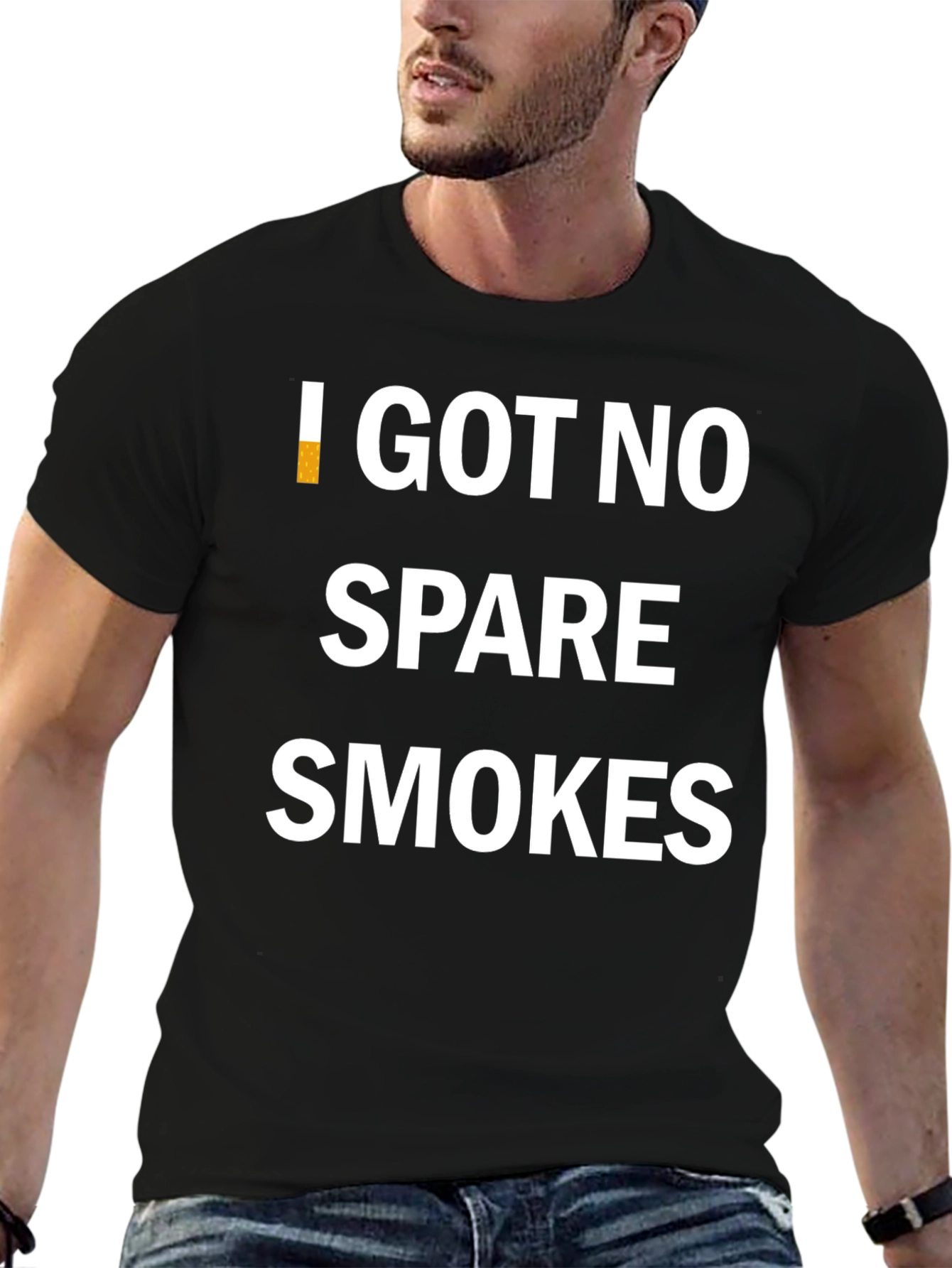 Black I Got No Spare Smokes Graphic Tee view 6