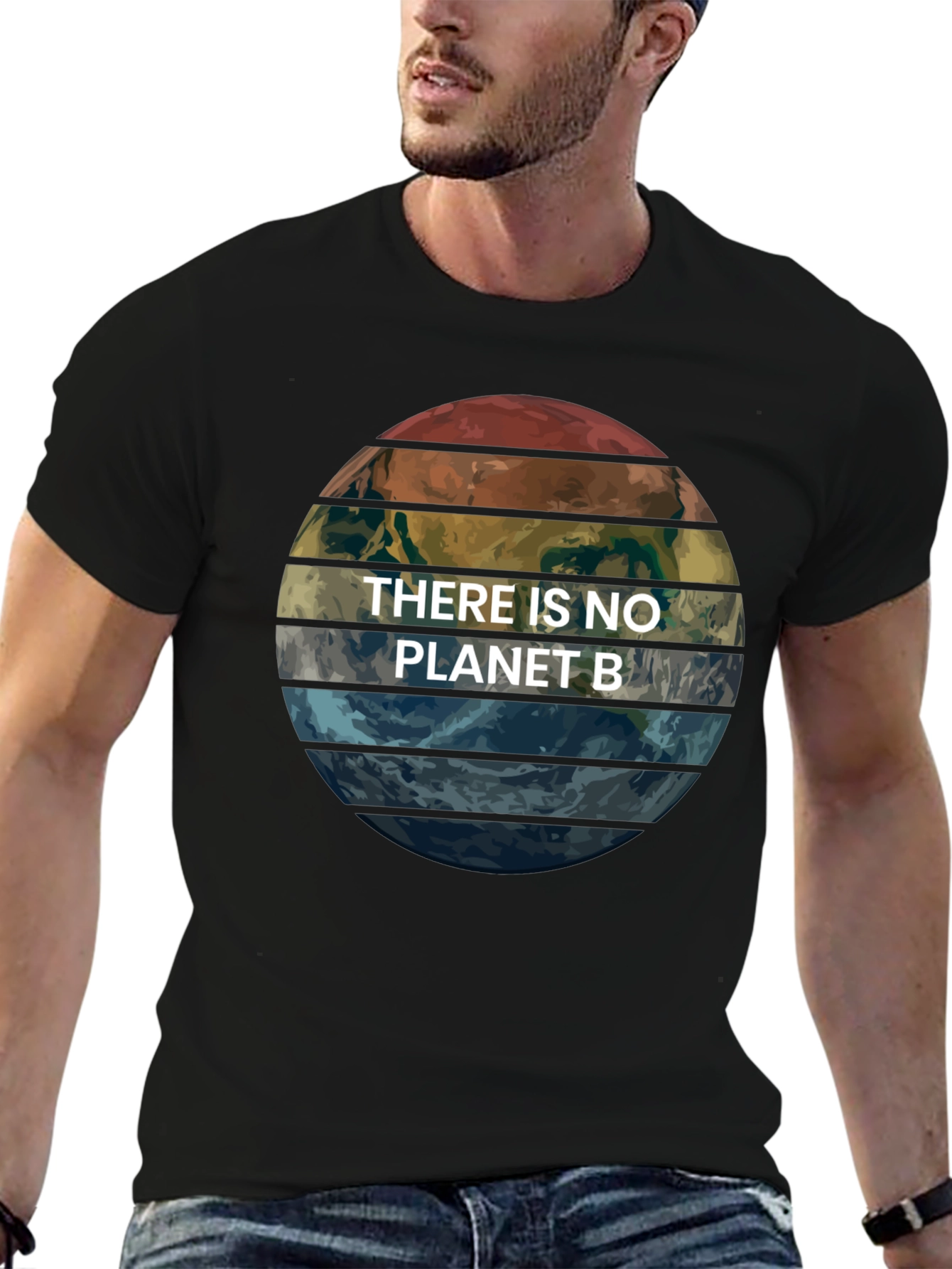 Black There Is No Planet B Earth Graphic T-Shirt view 6