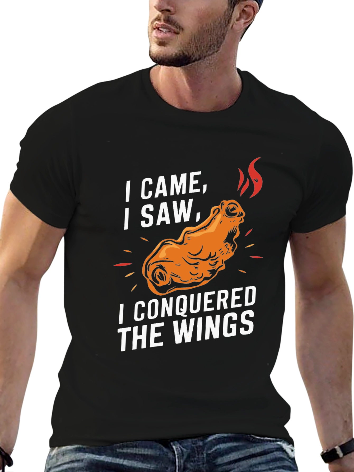 Black I Came I Saw I Conquered Wings T-Shirt - Black view 6