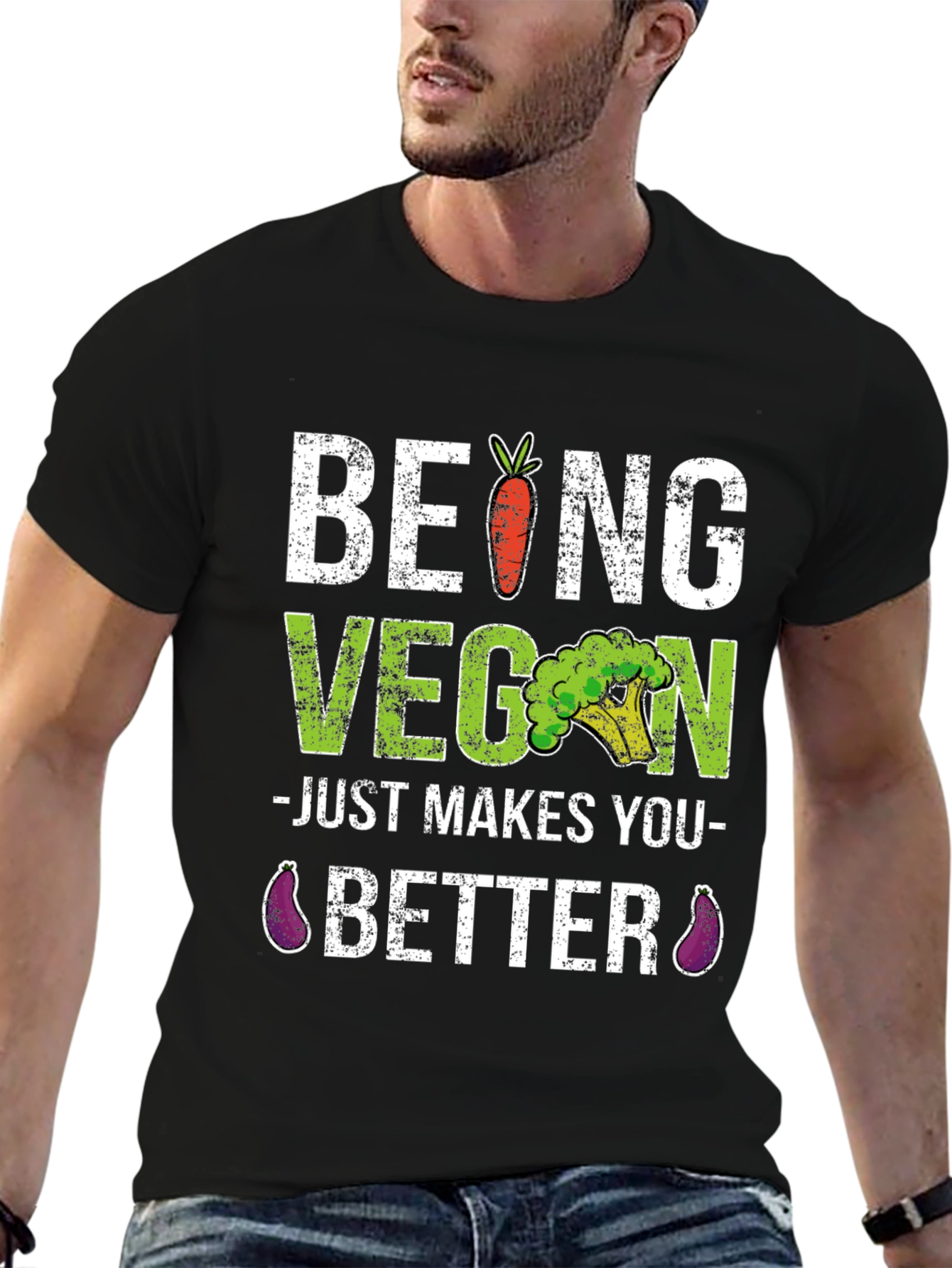 Being Vegan Makes You Better Black T-Shirt - 6