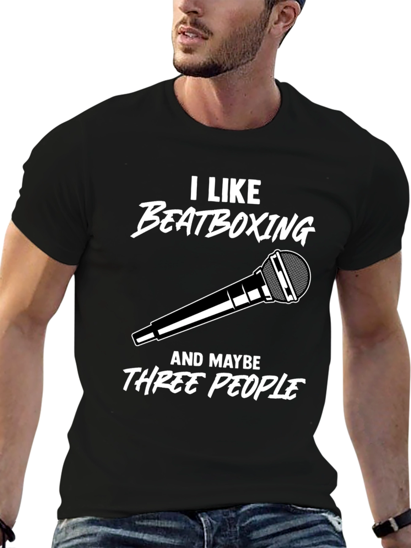 Black I Like Beatboxing T-Shirt - Funny Musician Tee view 6