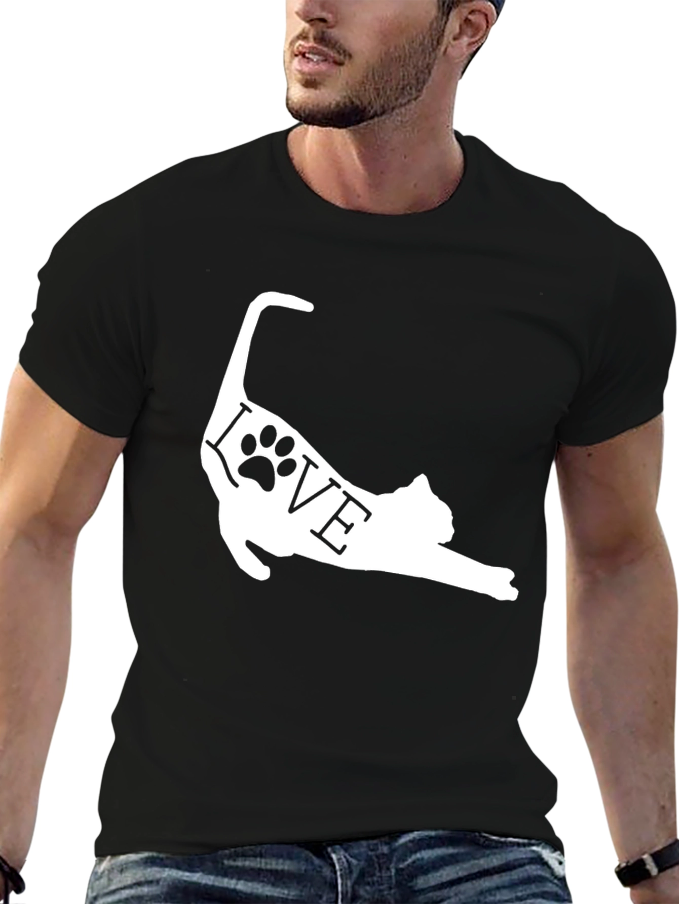 Black Cat Love Graphic T-Shirt - Pet Lover Tee view 6