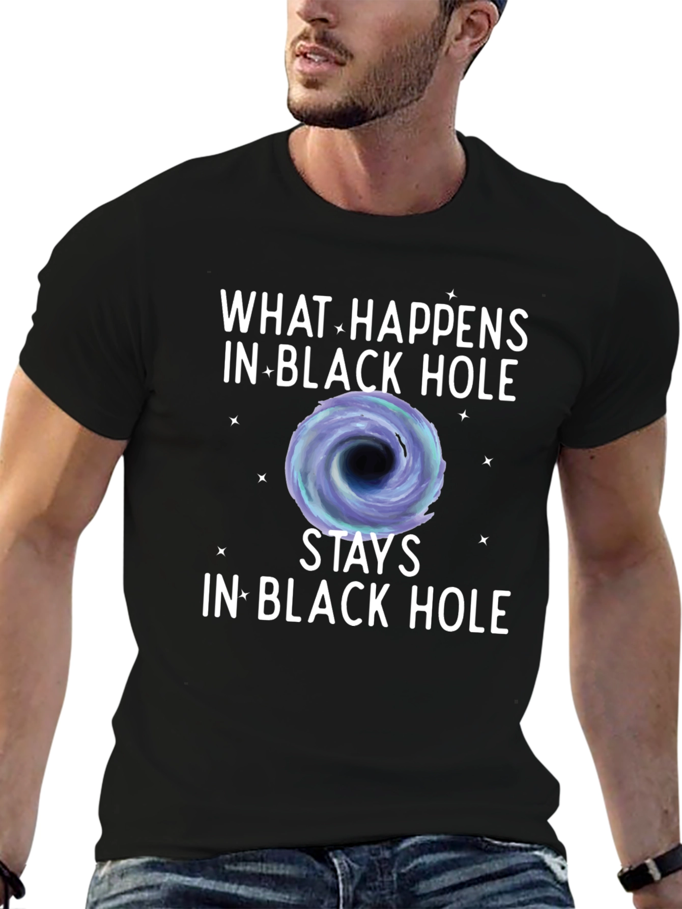 Black Black Hole Graphic Tee - What Happens Stays view 6