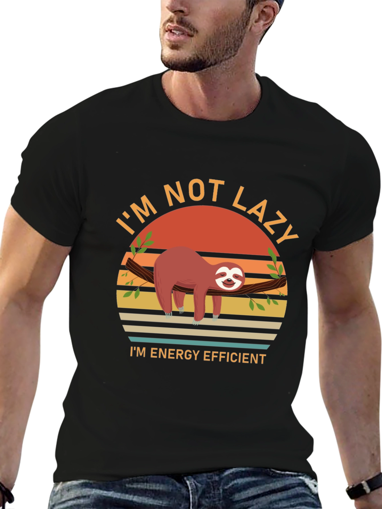 Black Sloth Energy Efficient Graphic Tee view 6
