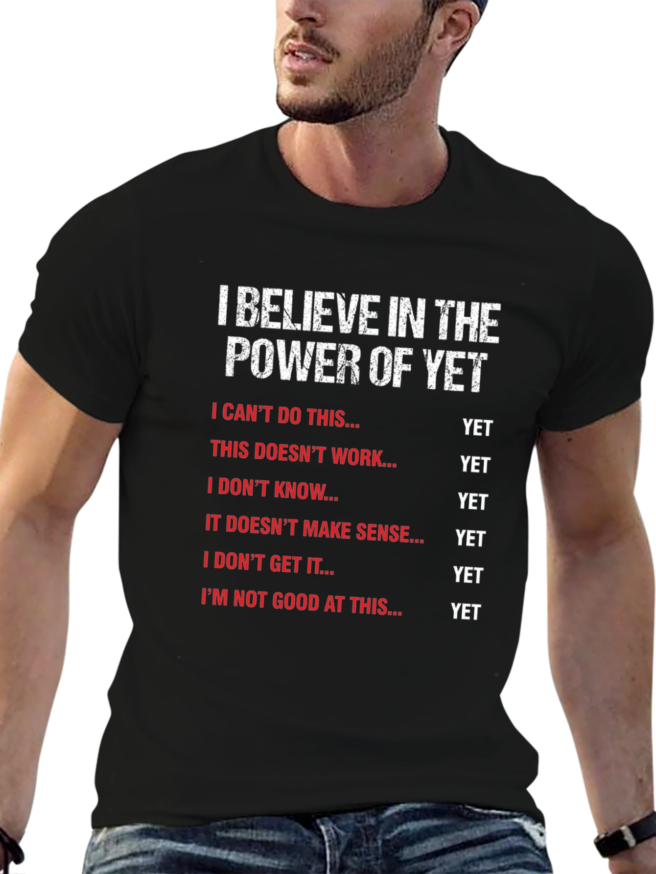 Black Power of Yet T-Shirt - Motivational & Inspirational view 6