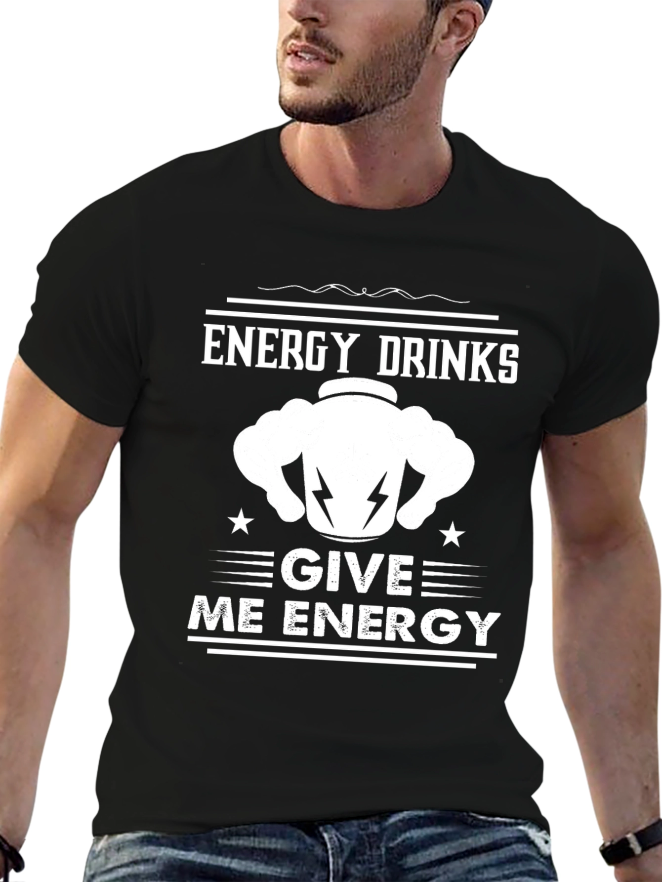 Black Energy Drinks Give Me Energy T-Shirt view 6