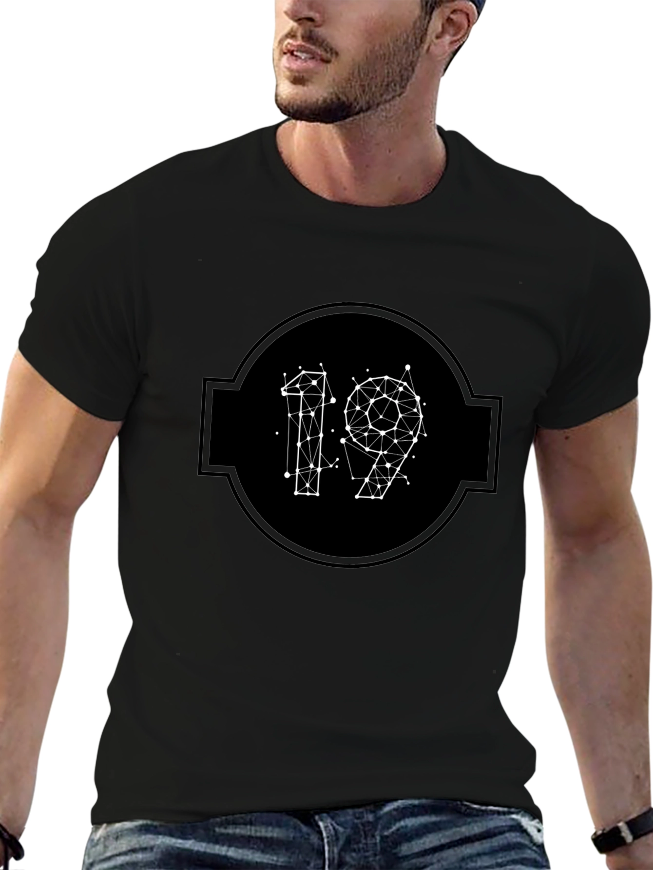 Black Abstract 19 Graphic Tee - Black view 6