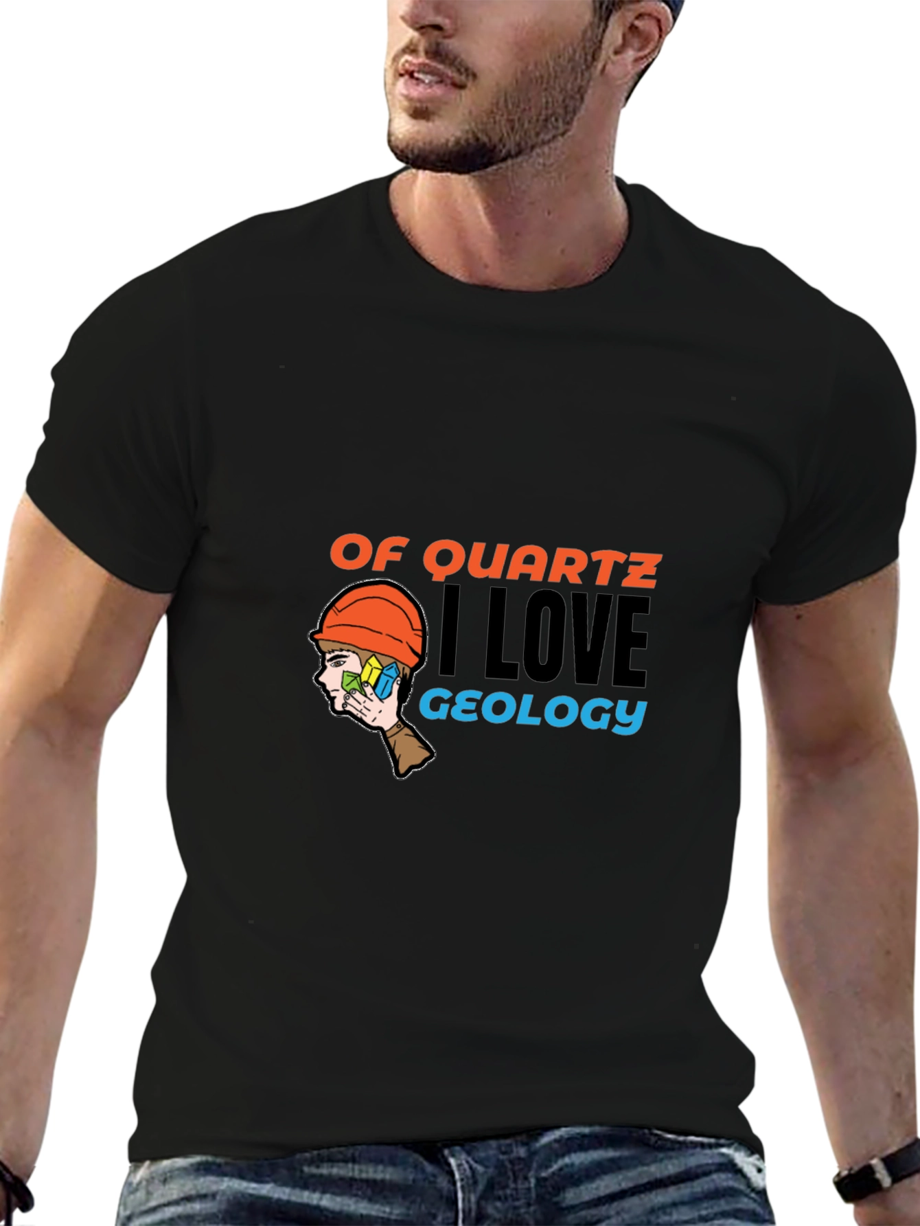 Black Geology Lover T-Shirt - Of Quartz I Love Geology Tee view 6